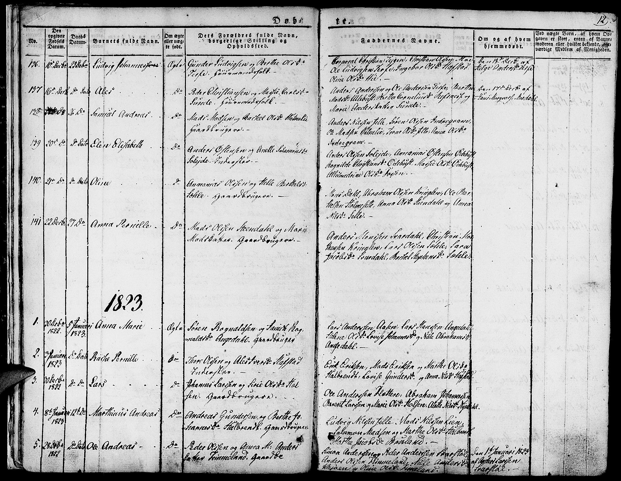 Førde sokneprestembete, SAB/A-79901/H/Haa/Haaa/L0006: Parish register (official) no. A 6, 1821-1842, p. 12