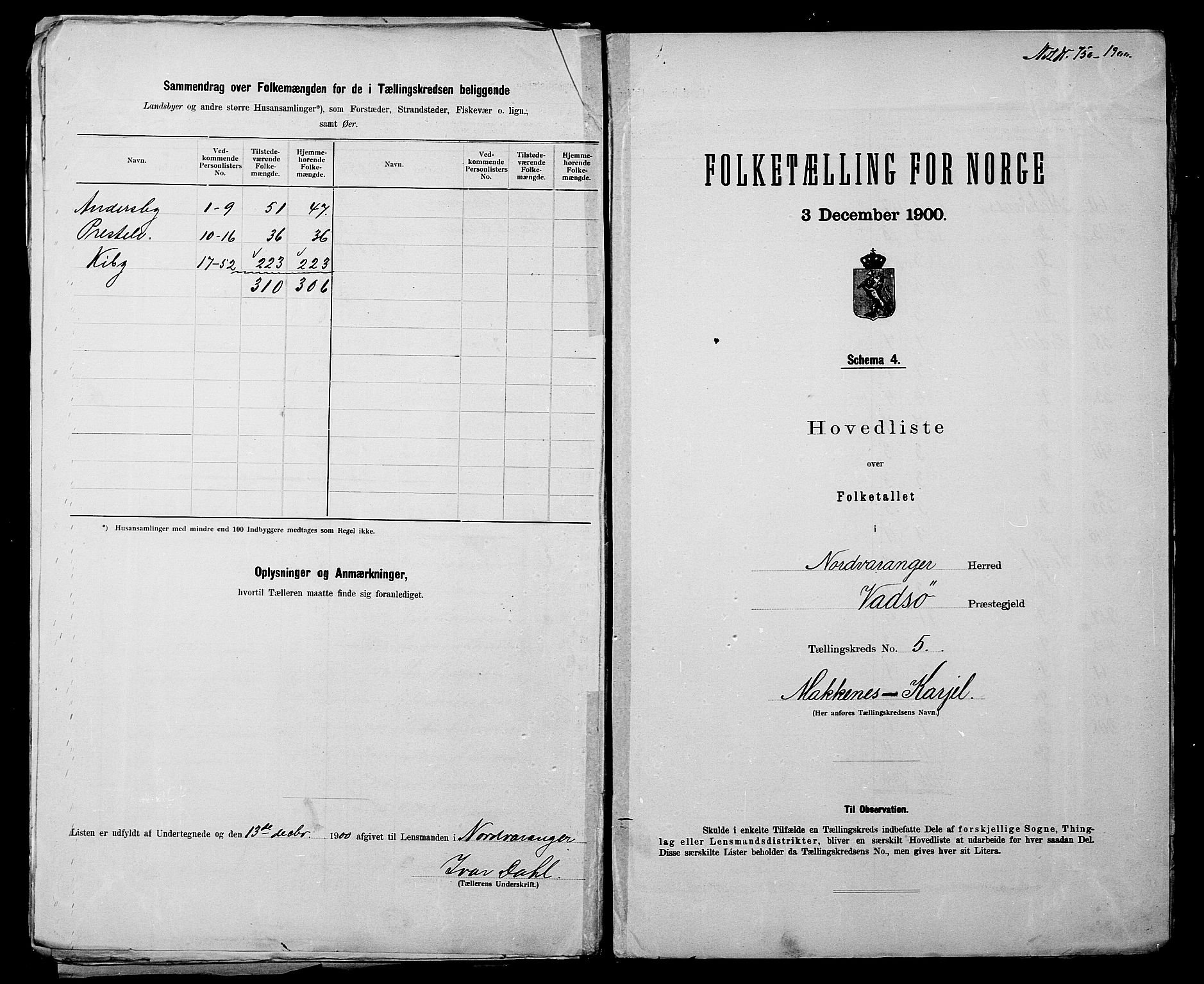 SATØ, 1900 census for Nord-Varanger, 1900, p. 12