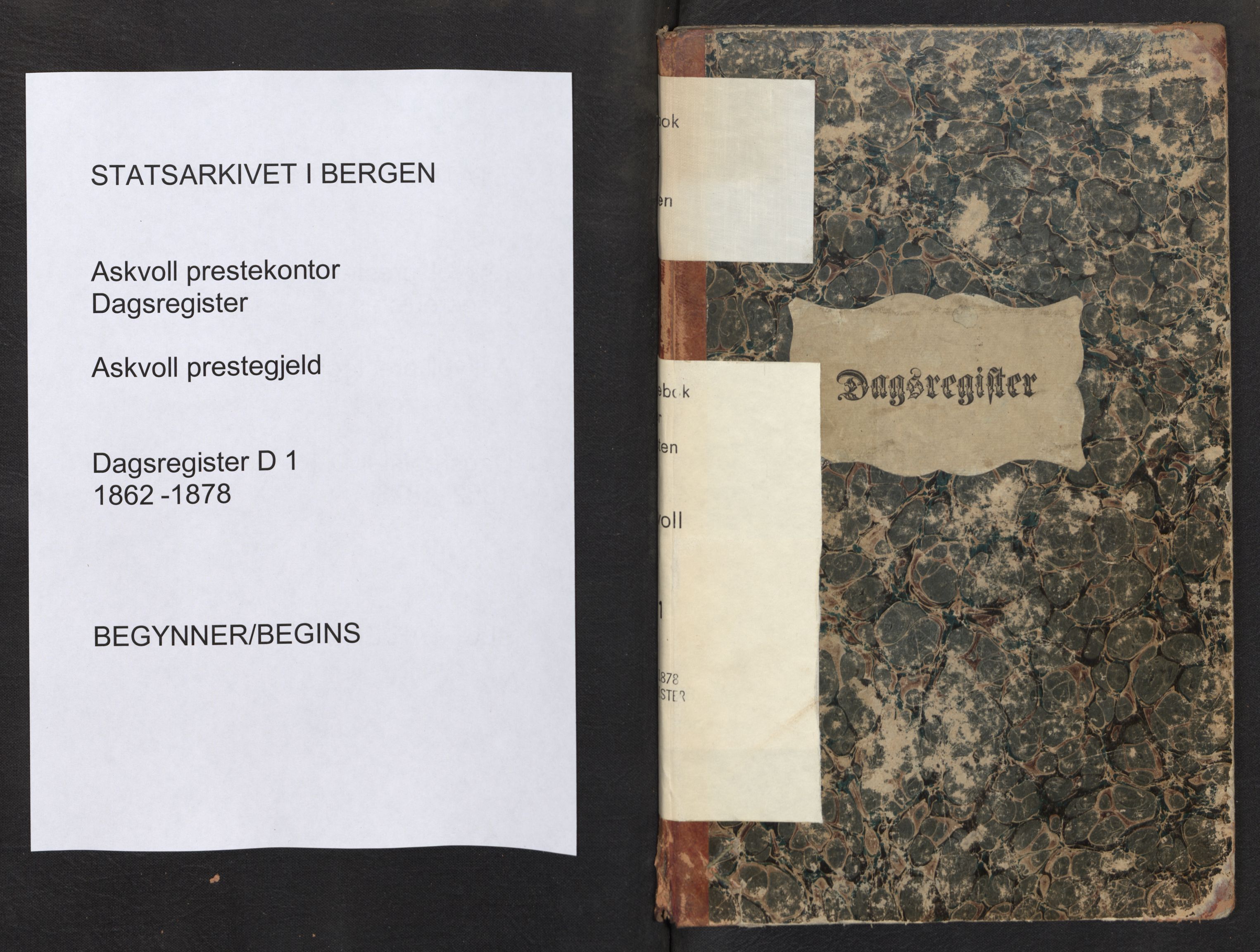 Askvoll sokneprestembete, SAB/A-79501/H/Haa/Haad/L0001: Diary records no. D 1, 1862-1878