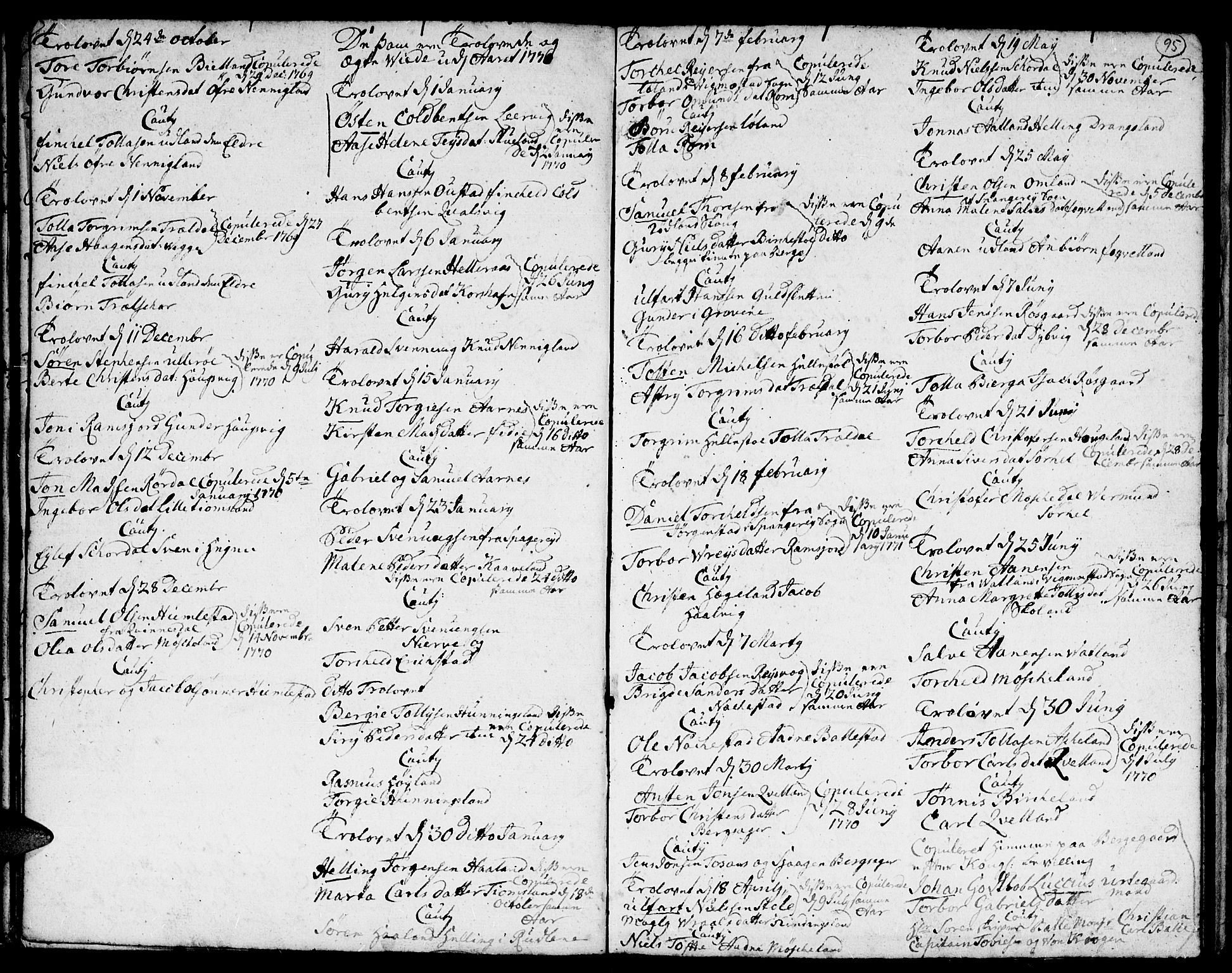 Lyngdal sokneprestkontor, AV/SAK-1111-0029/F/Fa/Fac/L0002: Parish register (official) no. A 2, 1727-1815, p. 94-95