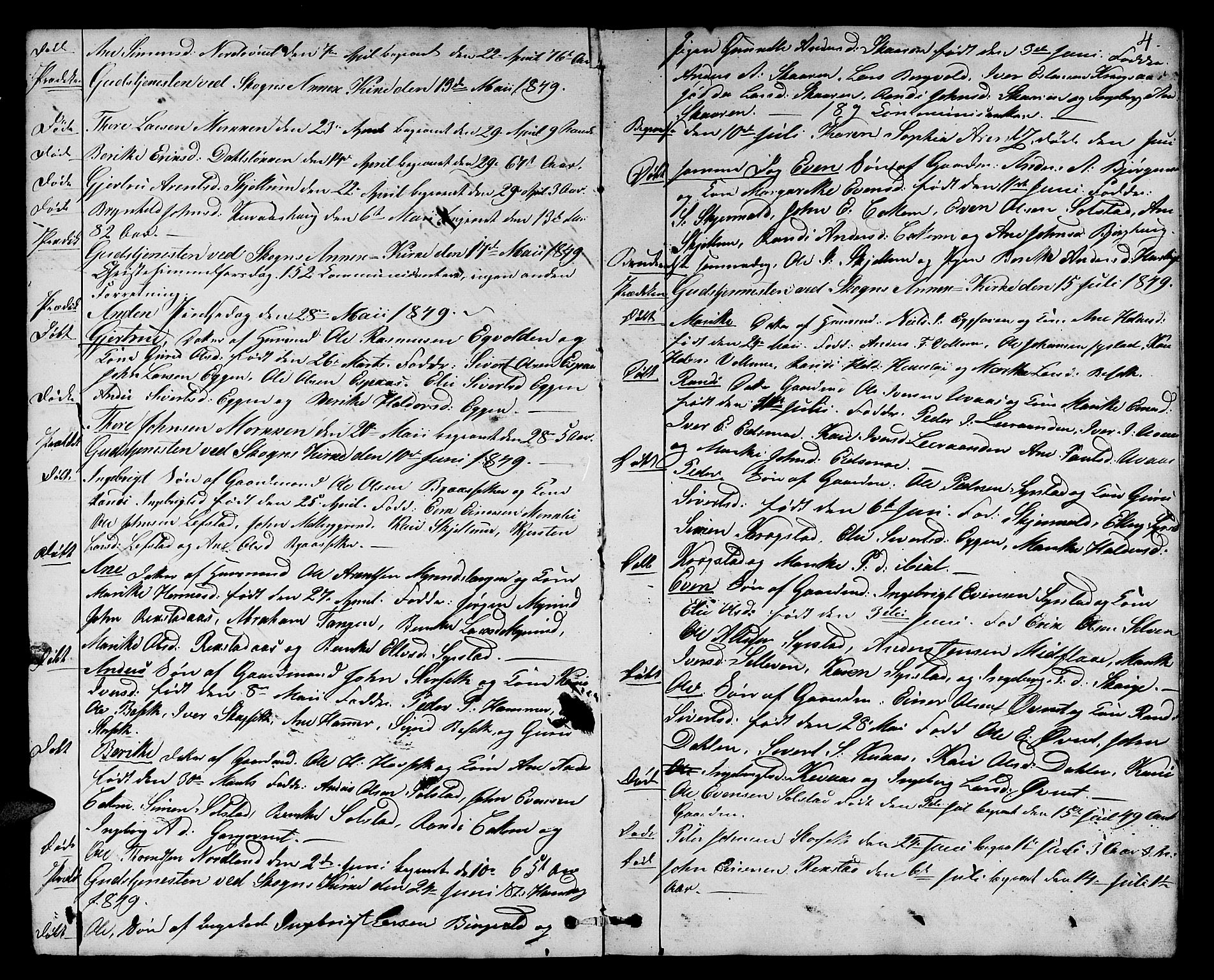 Ministerialprotokoller, klokkerbøker og fødselsregistre - Sør-Trøndelag, SAT/A-1456/667/L0797: Parish register (copy) no. 667C02, 1849-1867, p. 4