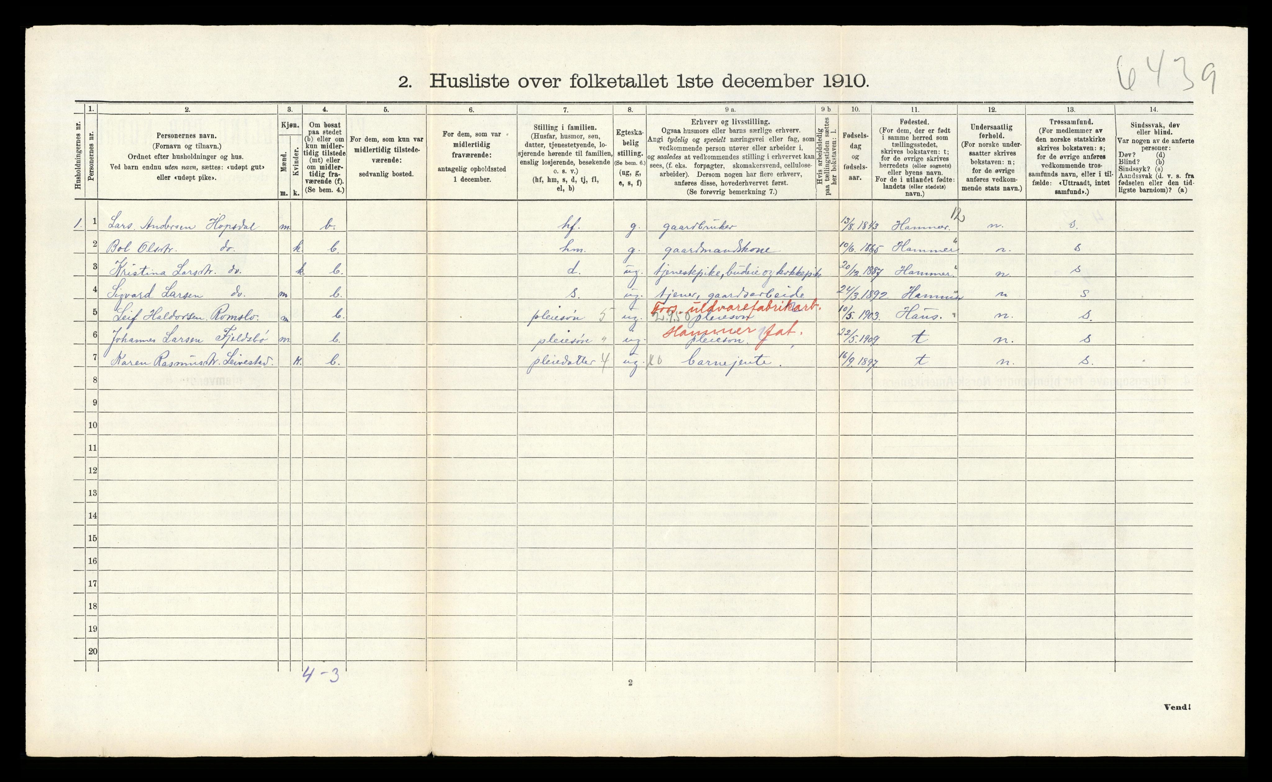 RA, 1910 census for Alversund, 1910, p. 1087