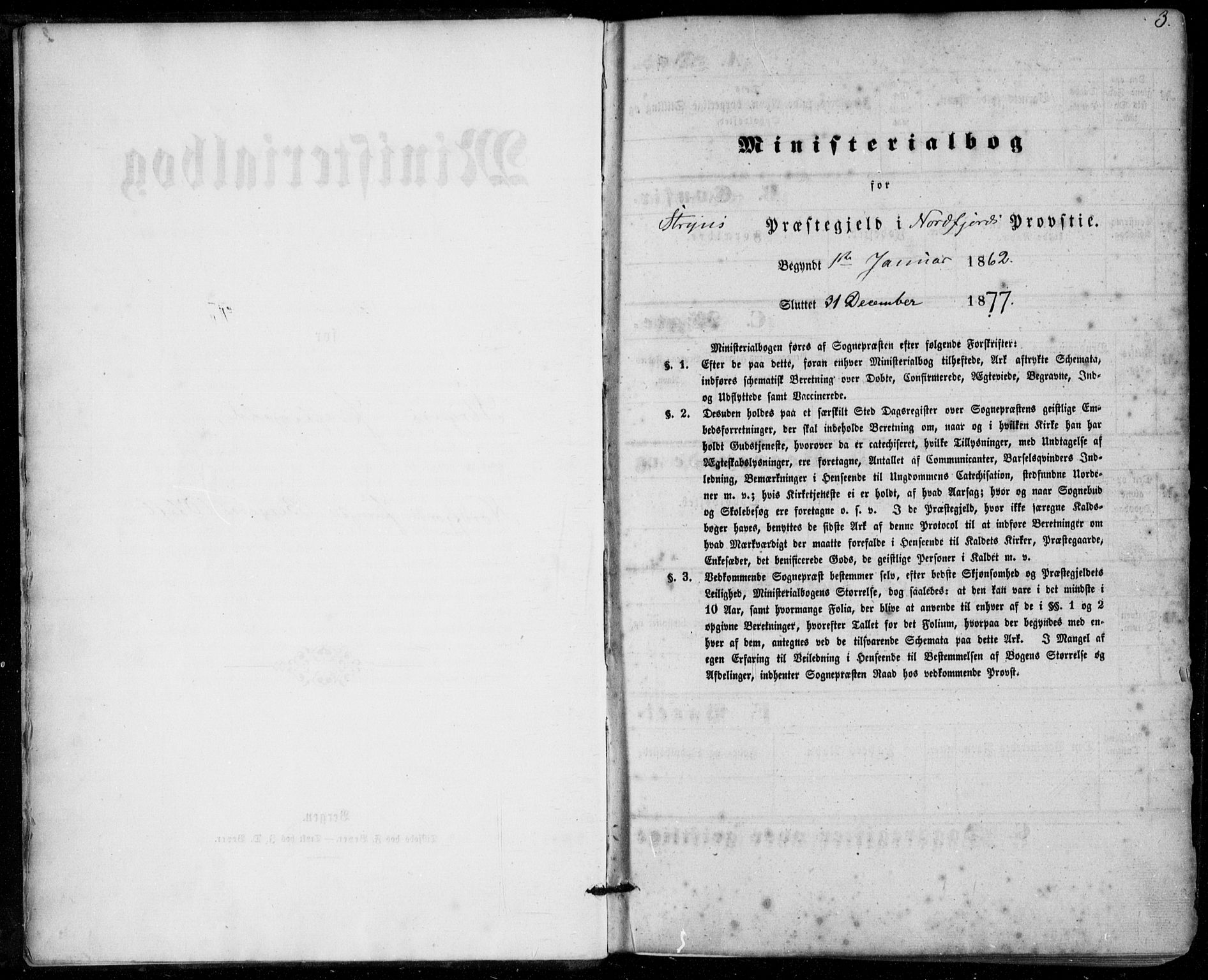Stryn Sokneprestembete, SAB/A-82501: Parish register (official) no. A 3, 1862-1877, p. 3