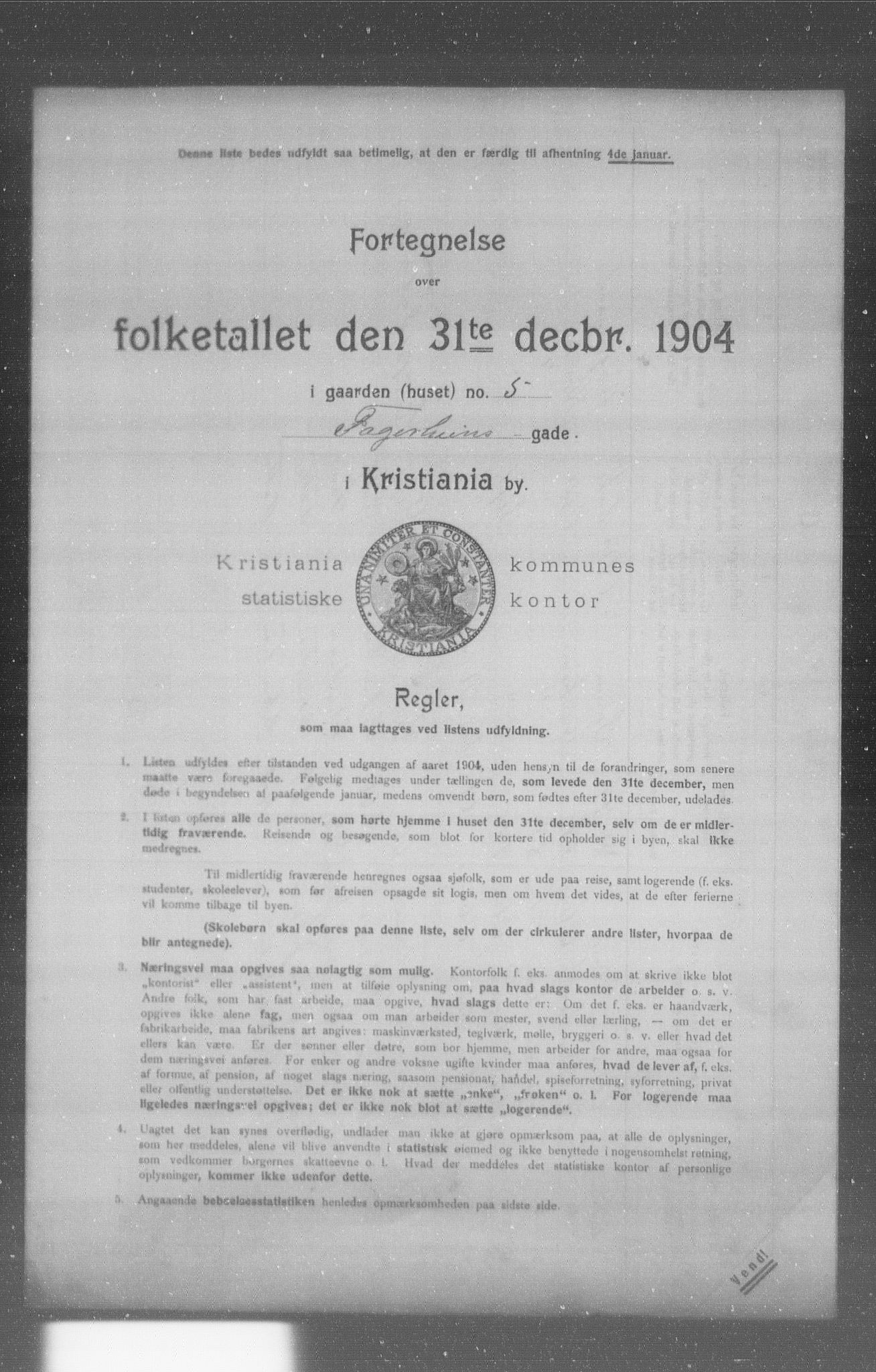 OBA, Municipal Census 1904 for Kristiania, 1904, p. 4758