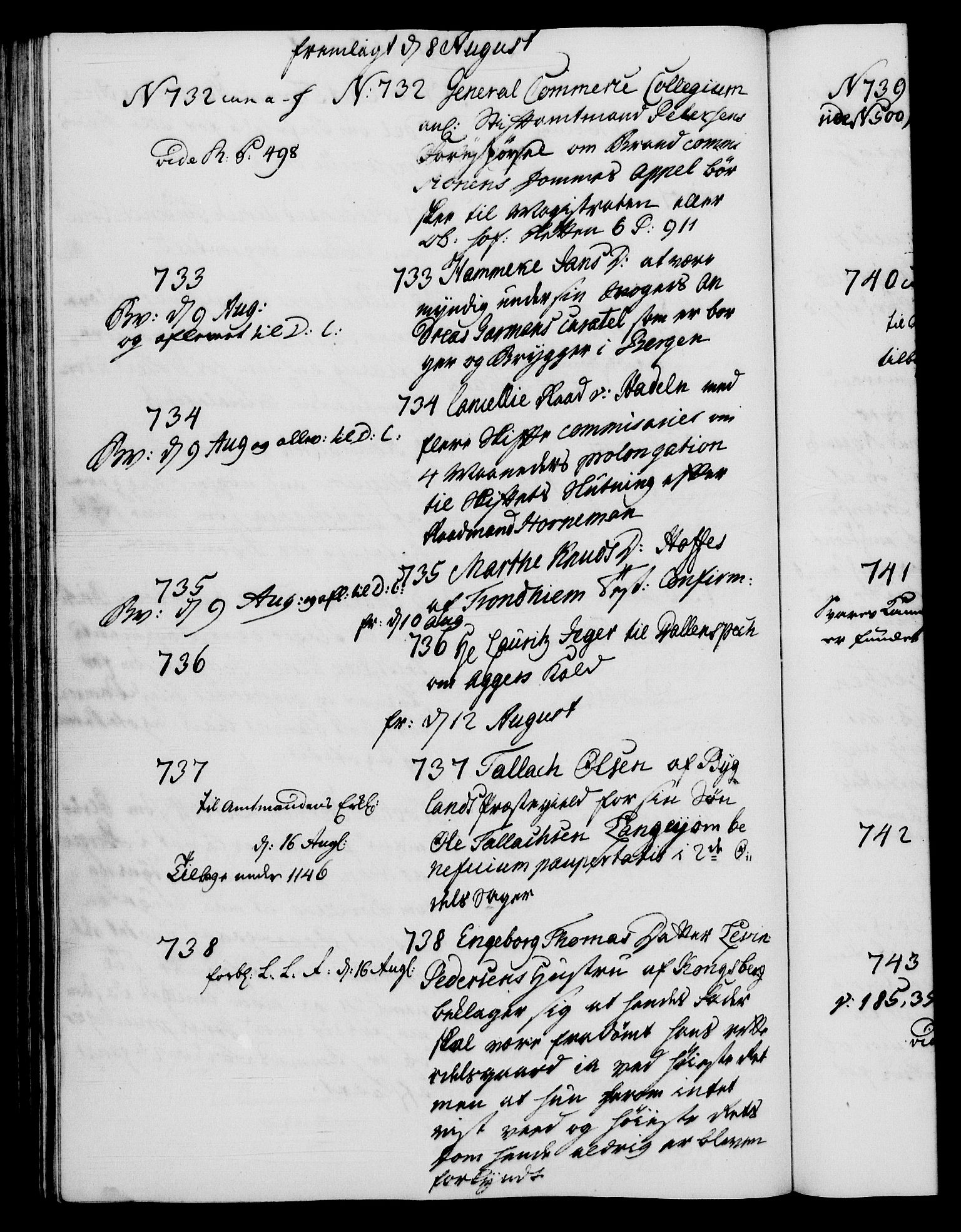 Danske Kanselli 1572-1799, RA/EA-3023/I/Ia/L0001: 3. departements journal, 1771