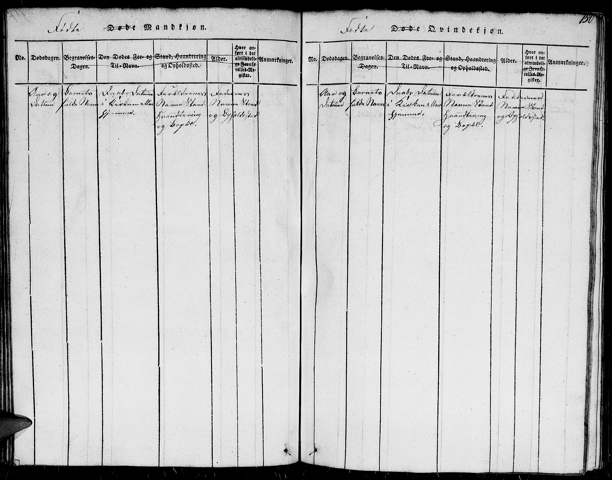 Herad sokneprestkontor, AV/SAK-1111-0018/F/Fb/Fba/L0001: Parish register (copy) no. B 1, 1815-1852, p. 150