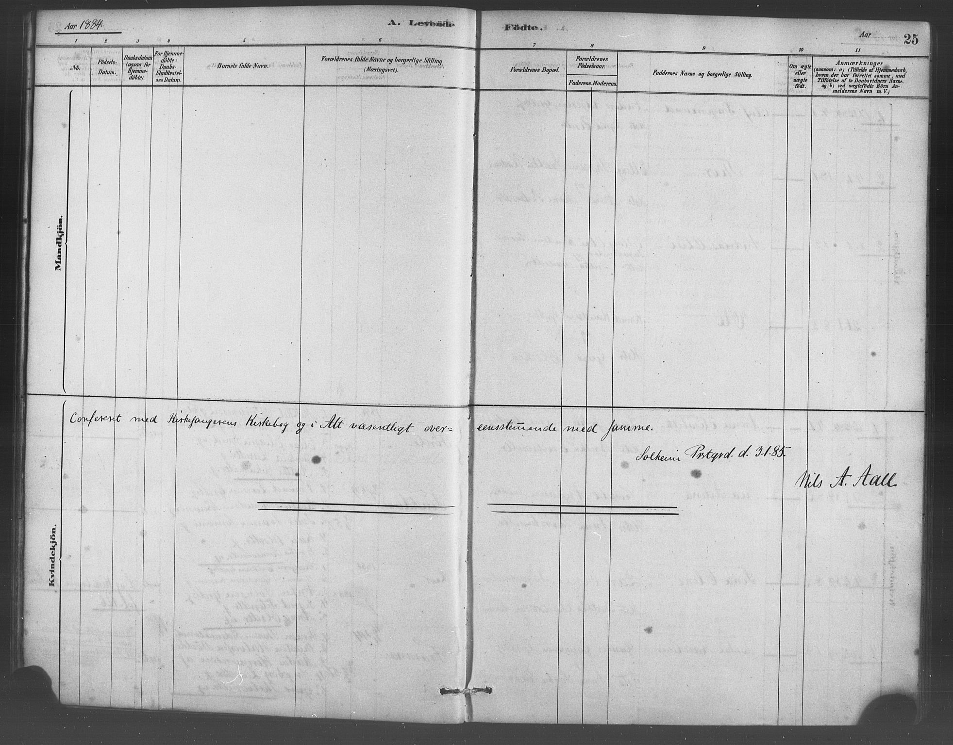 Sveio Sokneprestembete, SAB/A-78501/H/Haa: Parish register (official) no. D 1, 1878-1894, p. 25