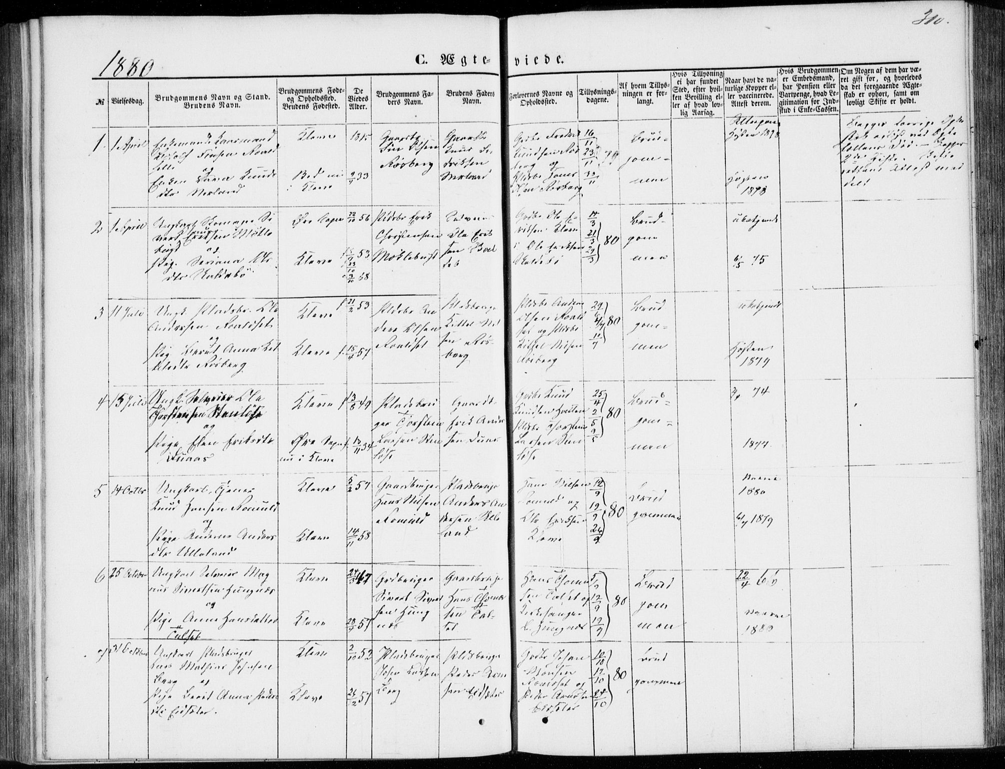 Ministerialprotokoller, klokkerbøker og fødselsregistre - Møre og Romsdal, AV/SAT-A-1454/557/L0681: Parish register (official) no. 557A03, 1869-1886, p. 310