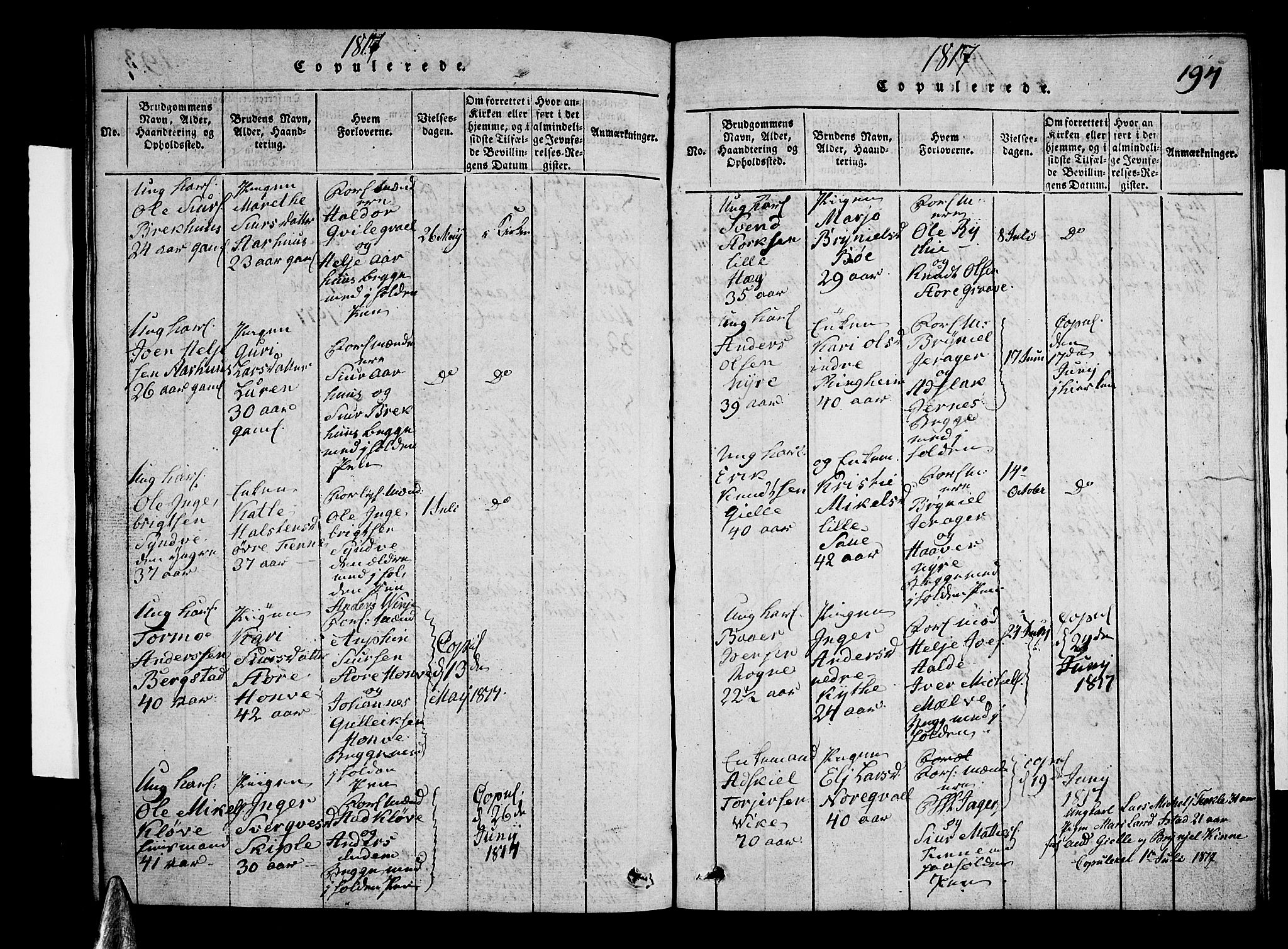 Voss sokneprestembete, AV/SAB-A-79001/H/Hab: Parish register (copy) no. A 1, 1816-1818, p. 194