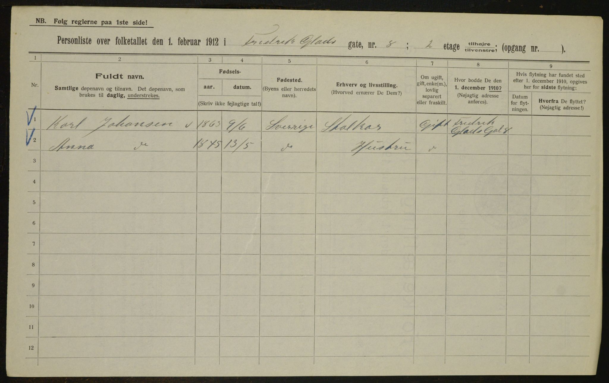 OBA, Municipal Census 1912 for Kristiania, 1912, p. 26550