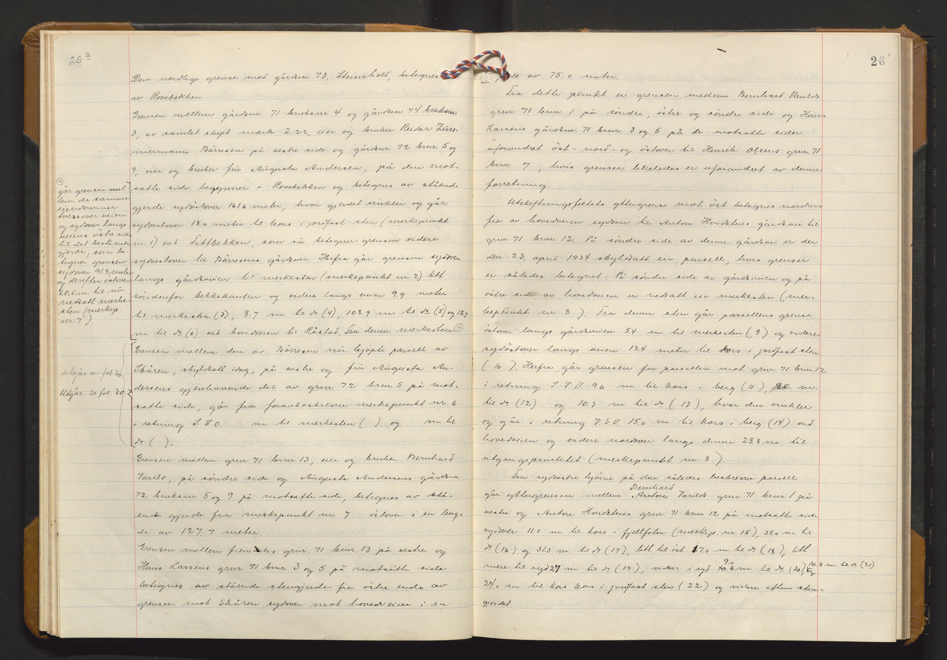 Utskiftningsvesenet i Vestfold, AV/SAKO-A-797/F/Fa/L0021: Rettsbok (forhandlingsprotokoll), 1934-1935, p. 25b-26a