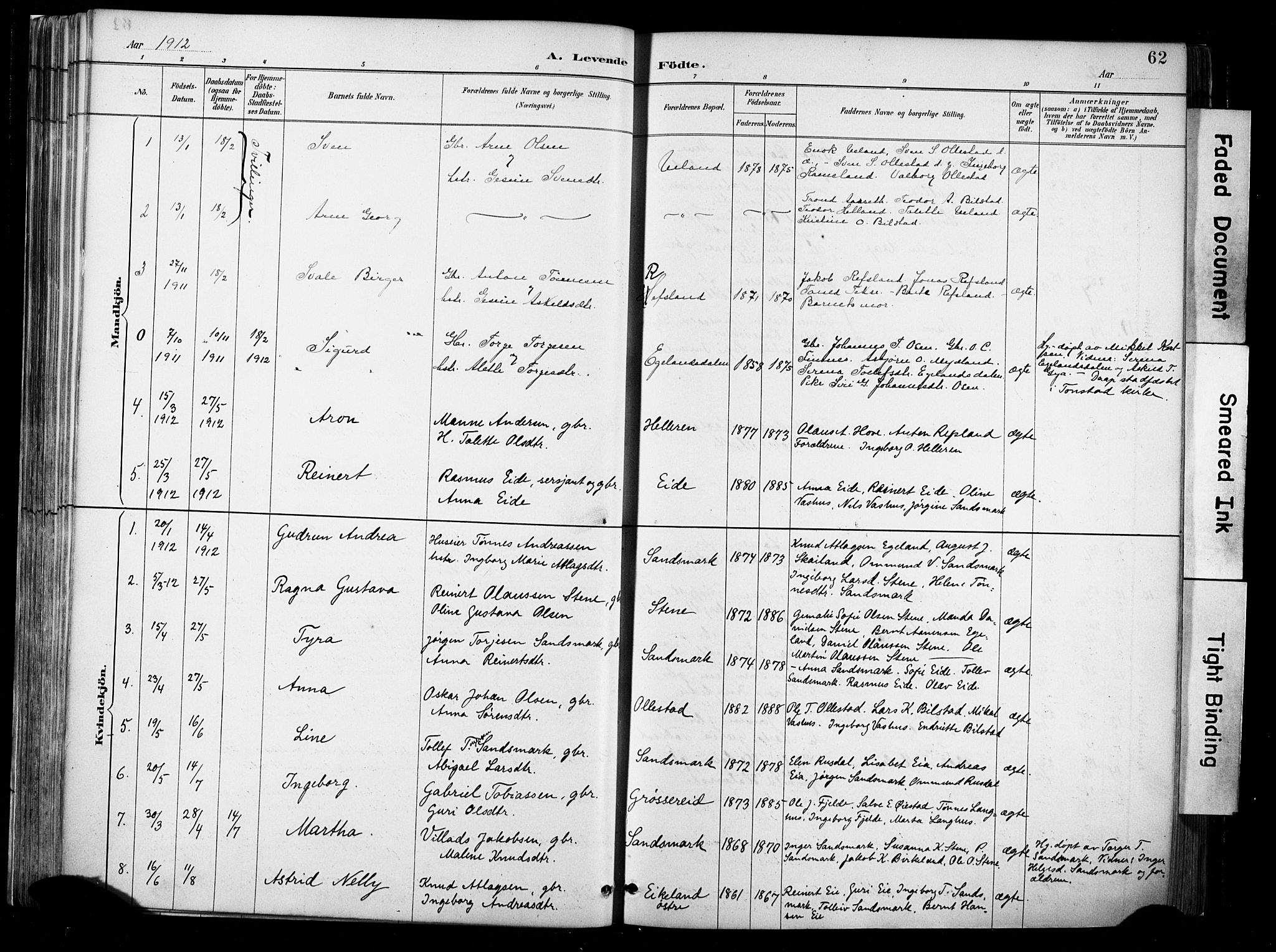 Lund sokneprestkontor, AV/SAST-A-101809/S06/L0012: Parish register (official) no. A 11, 1887-1921, p. 62