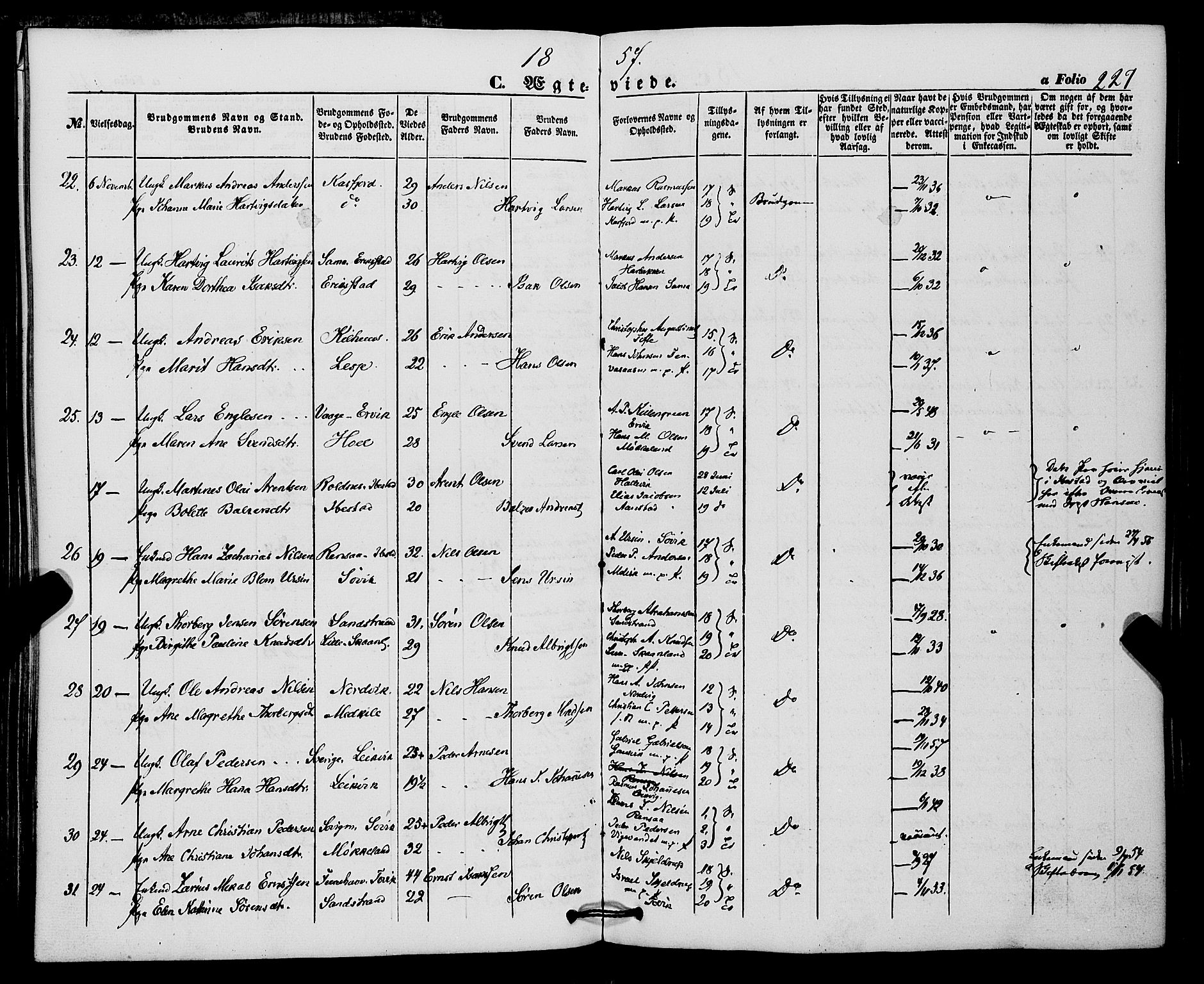 Trondenes sokneprestkontor, AV/SATØ-S-1319/H/Ha/L0011kirke: Parish register (official) no. 11, 1853-1862, p. 227