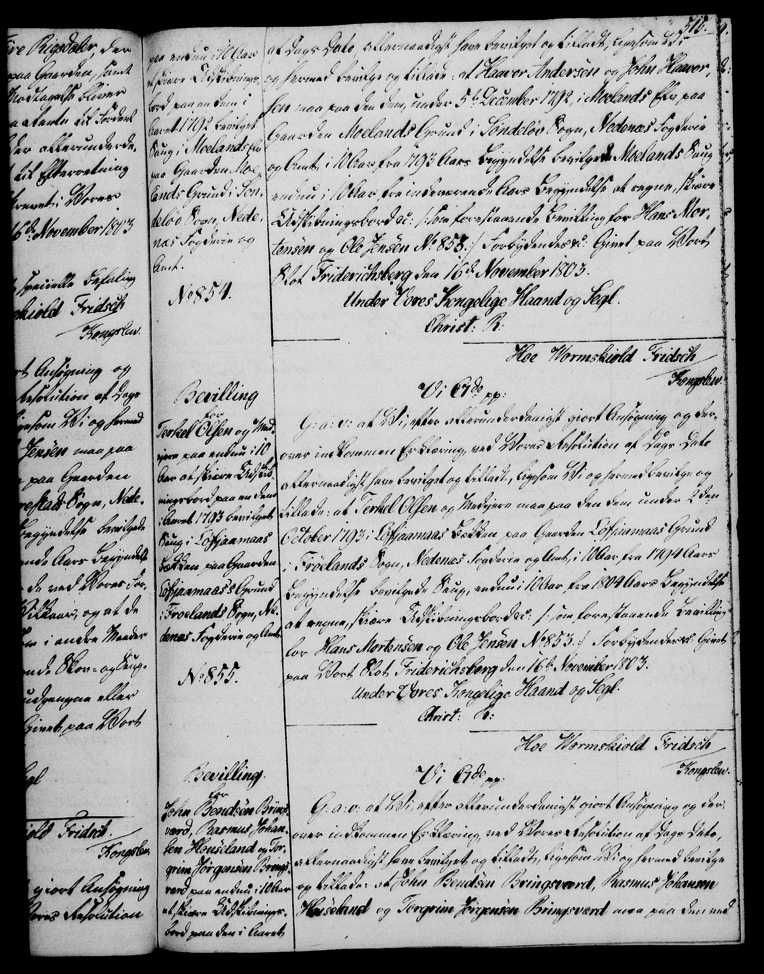 Rentekammeret, Kammerkanselliet, AV/RA-EA-3111/G/Gg/Gga/L0017: Norsk ekspedisjonsprotokoll med register (merket RK 53.17), 1801-1803, p. 515