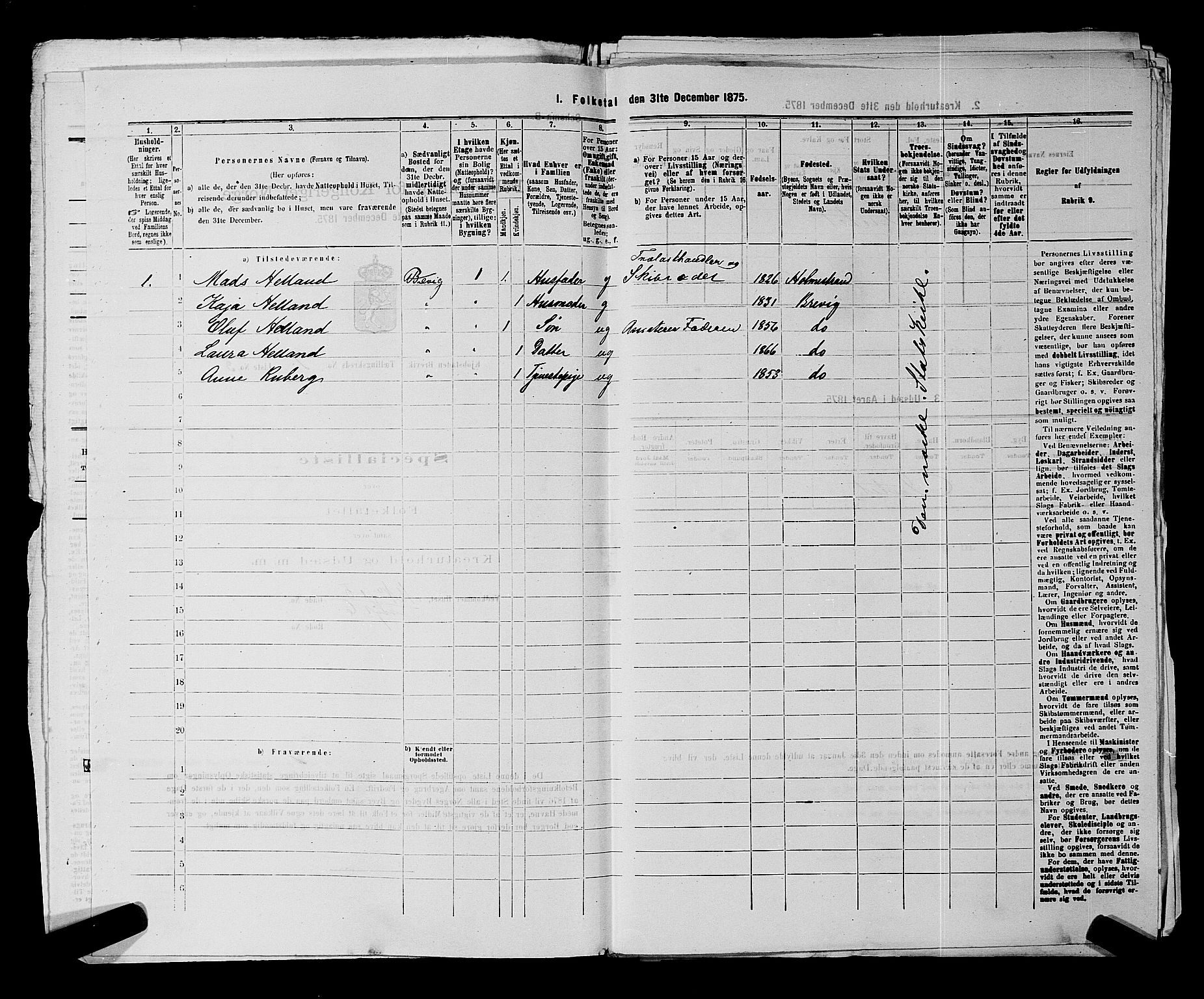 SAKO, 1875 census for 0804P Brevik, 1875, p. 28