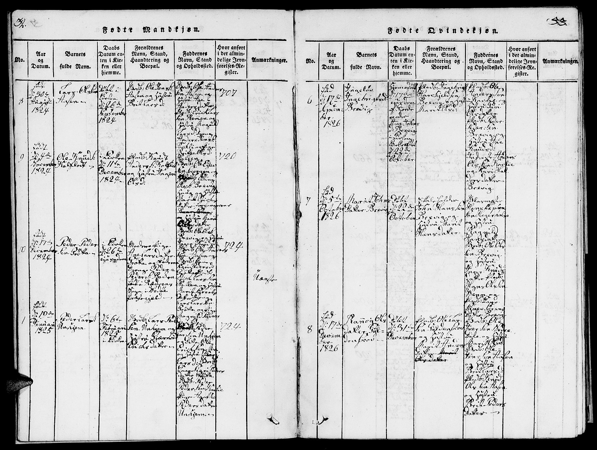 Ministerialprotokoller, klokkerbøker og fødselsregistre - Møre og Romsdal, AV/SAT-A-1454/545/L0587: Parish register (copy) no. 545C01, 1818-1836, p. 32-33