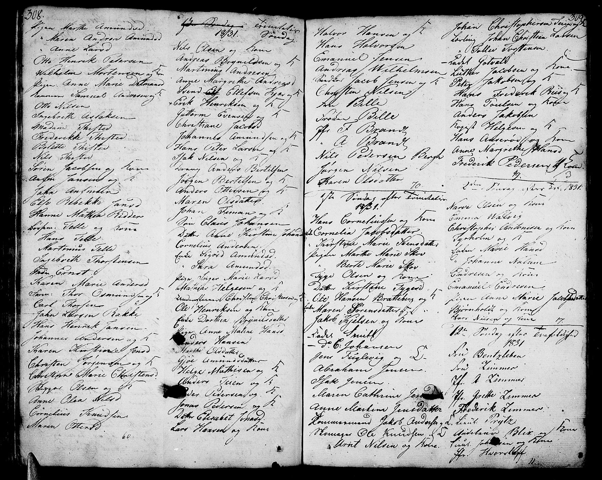 Stavern kirkebøker, AV/SAKO-A-318/F/Fa/L0004: Parish register (official) no. 4, 1809-1816, p. 308-309