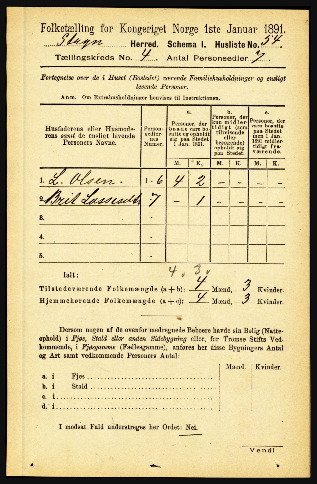 RA, 1891 census for 1448 Stryn, 1891, p. 1631