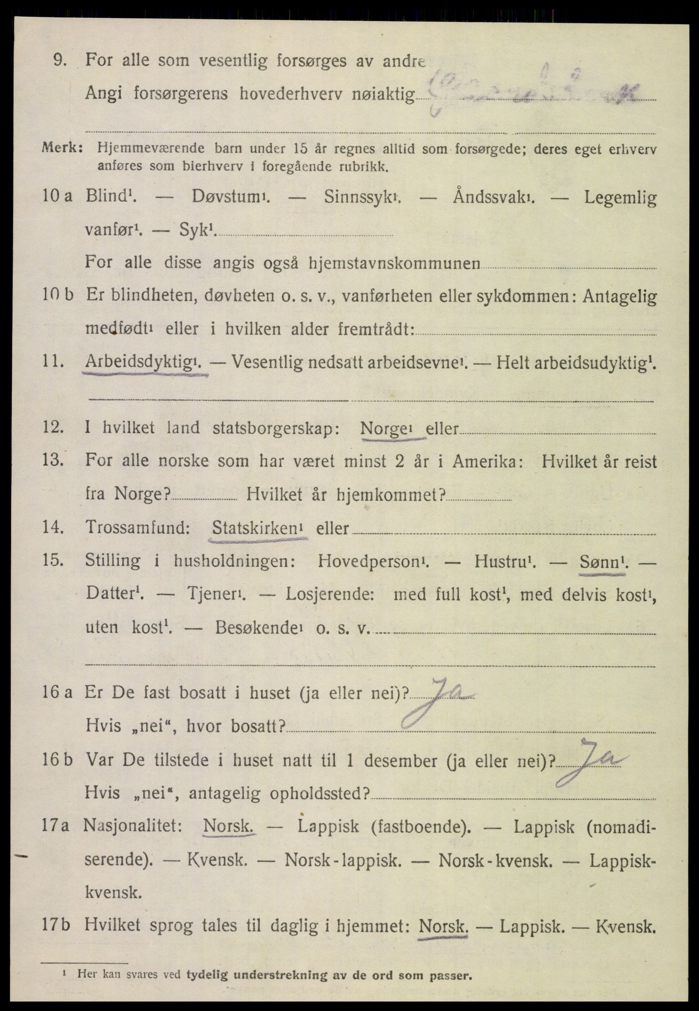 SAT, 1920 census for Hamarøy, 1920, p. 5679