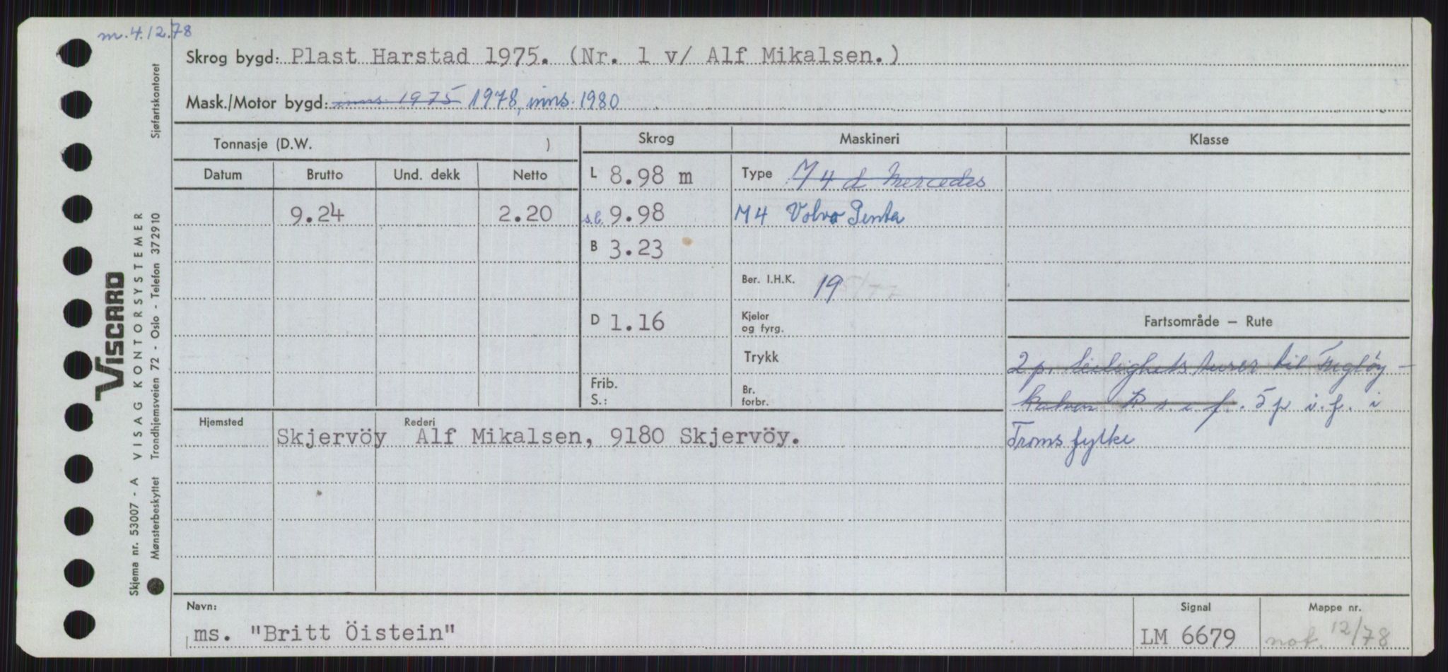 Sjøfartsdirektoratet med forløpere, Skipsmålingen, RA/S-1627/H/Ha/L0001/0002: Fartøy, A-Eig / Fartøy Bjør-Eig, p. 313