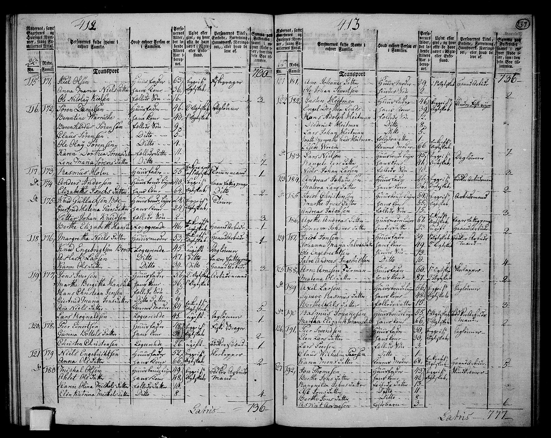 RA, 1801 census for 1301 Bergen, 1801, p. 236b-237a