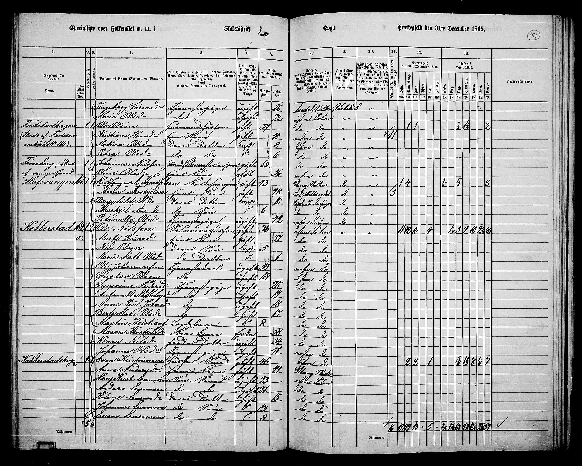 RA, 1865 census for Østre Toten, 1865, p. 267