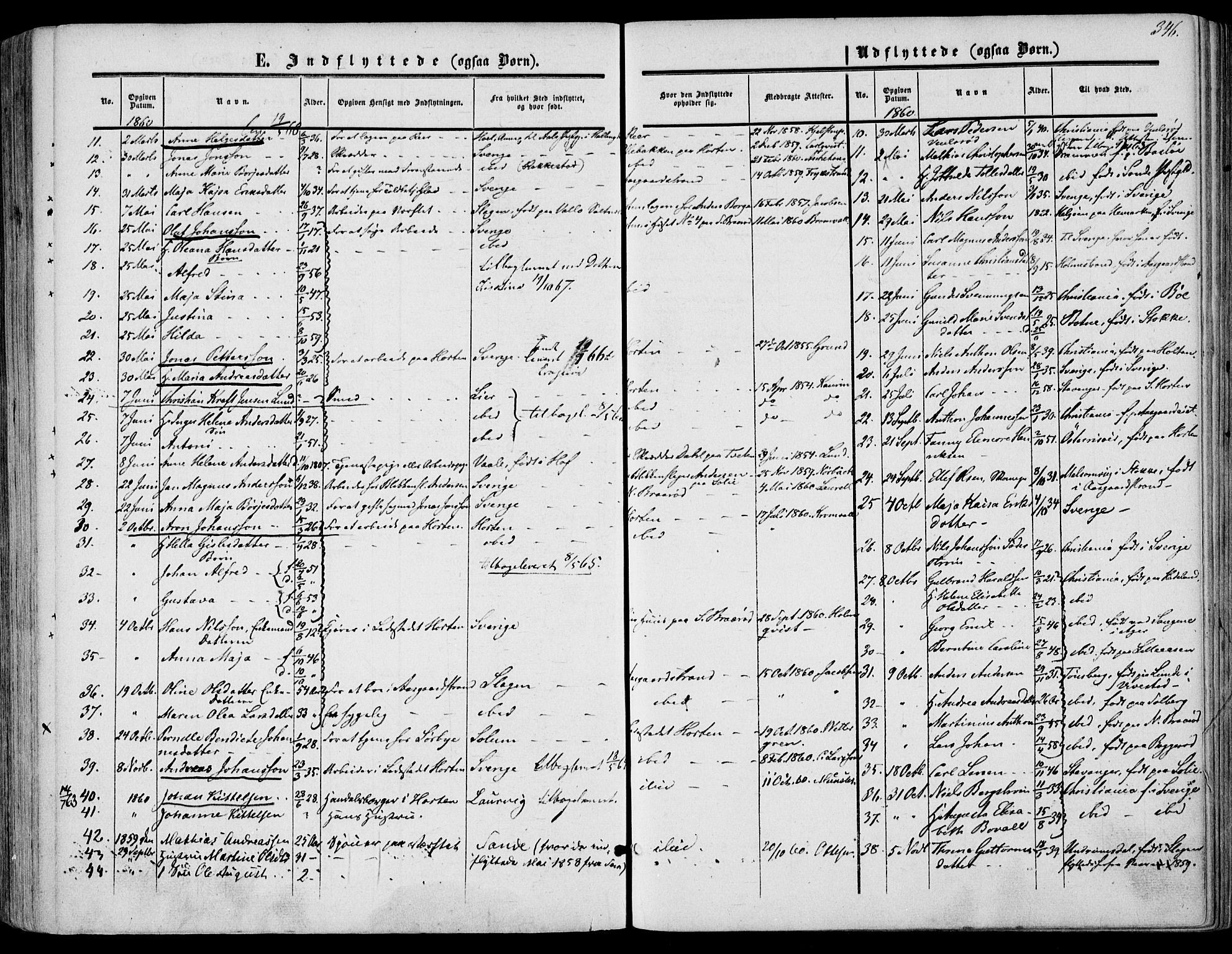 Borre kirkebøker, AV/SAKO-A-338/F/Fa/L0006: Parish register (official) no. I 6, 1852-1862, p. 346