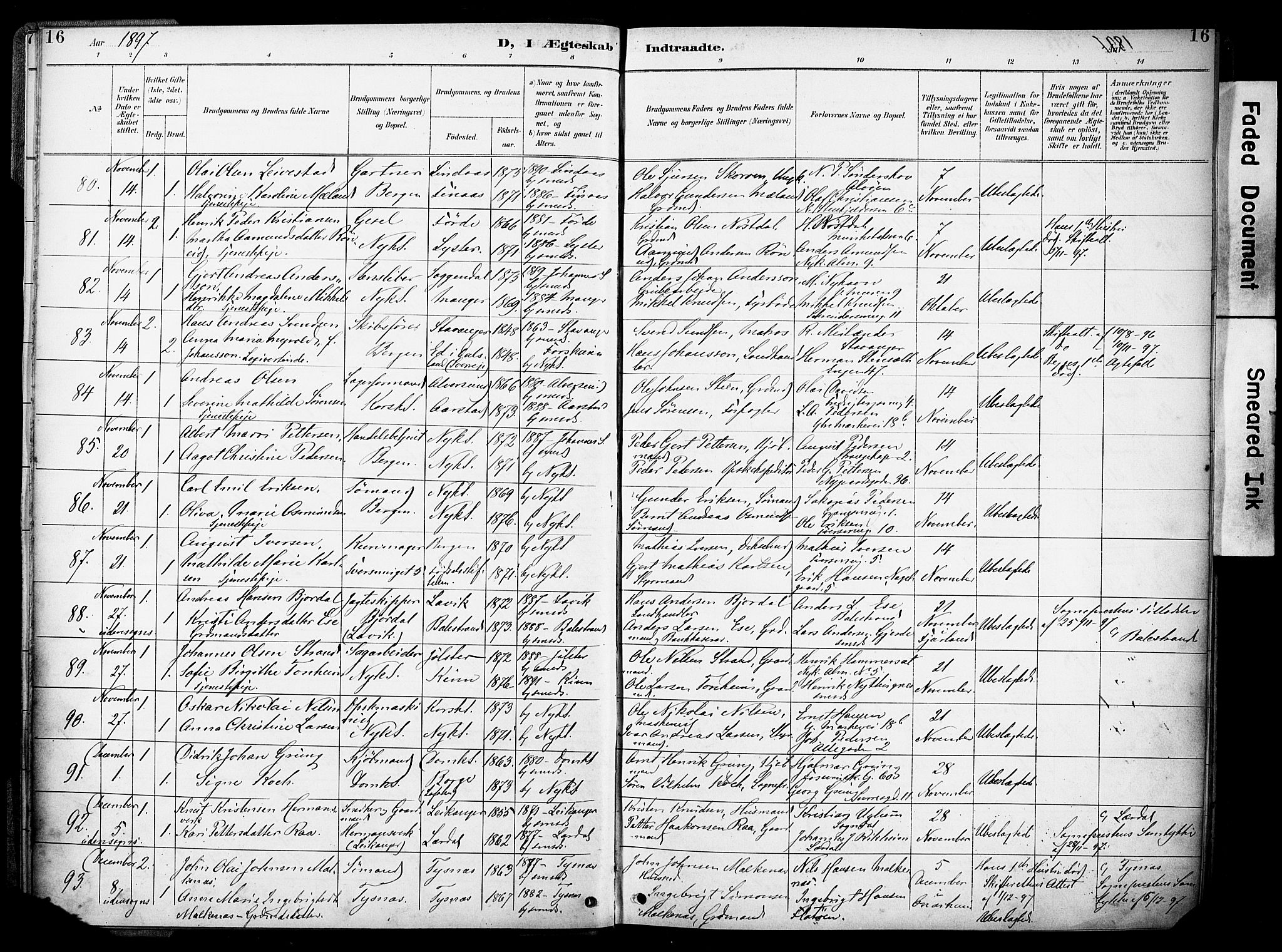 Nykirken Sokneprestembete, SAB/A-77101/H/Haa/L0034: Parish register (official) no. D 4, 1896-1905, p. 16