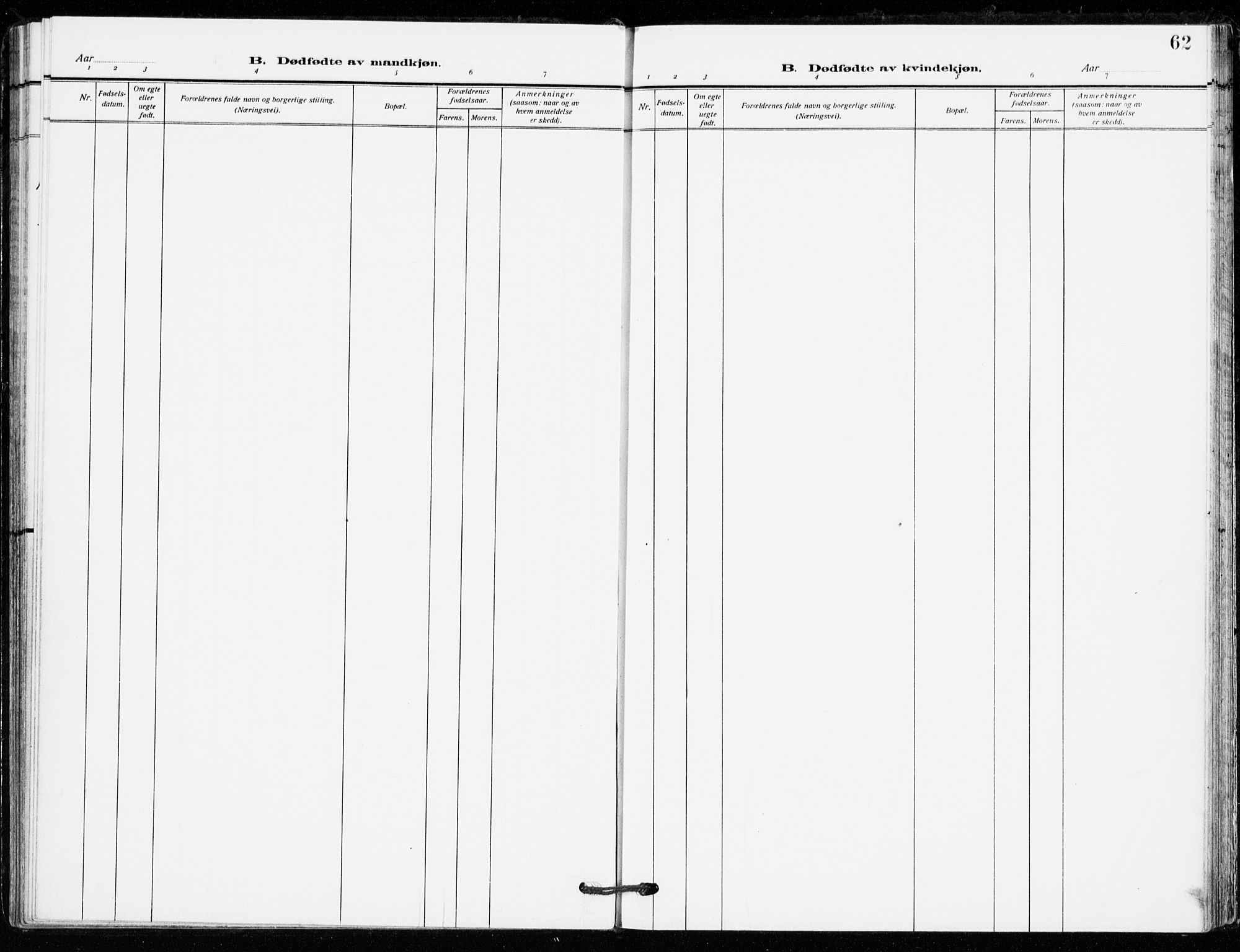 Bø kirkebøker, SAKO/A-257/F/Fa/L0013: Parish register (official) no. 13, 1909-1921, p. 62