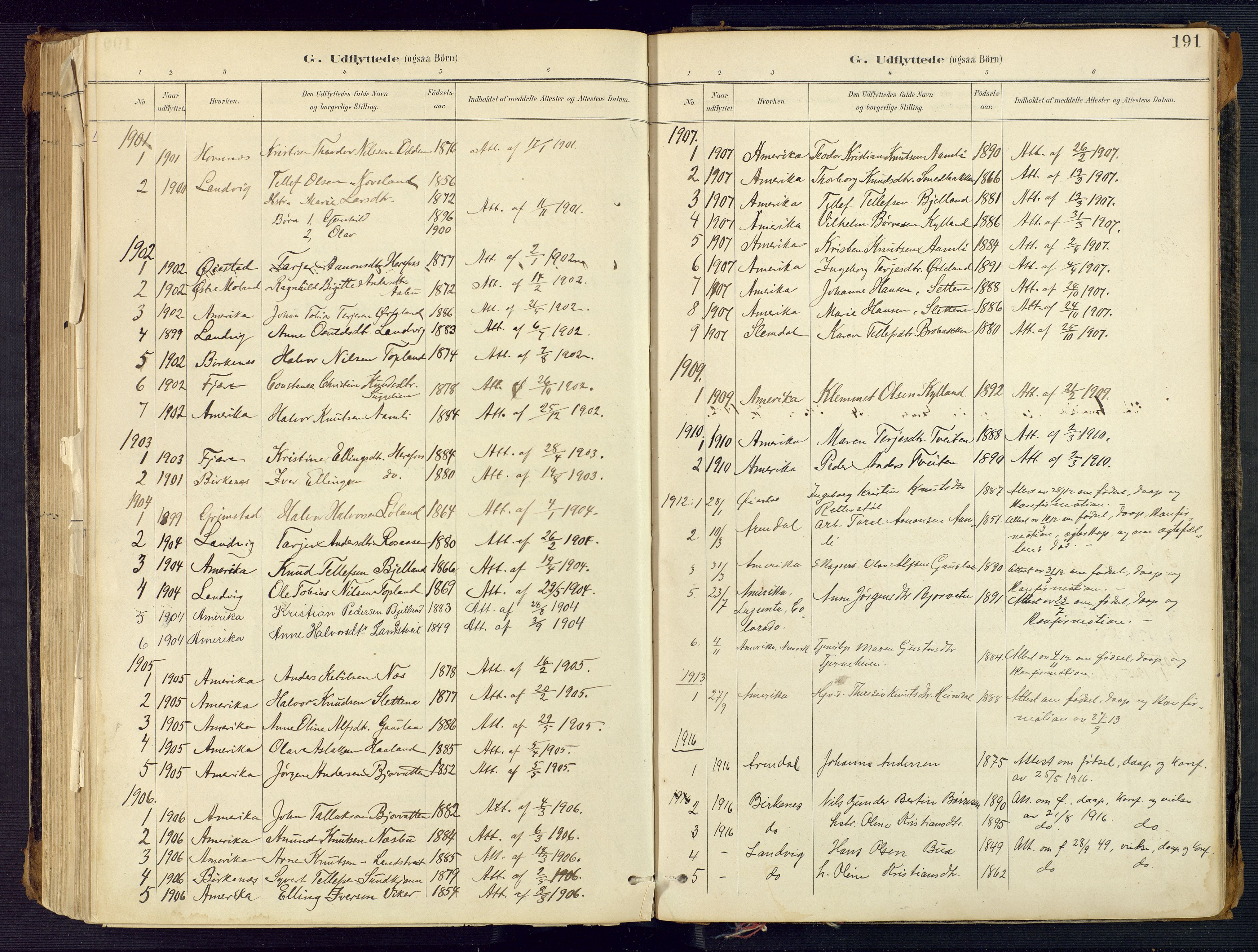 Herefoss sokneprestkontor, SAK/1111-0019/F/Fa/Faa/L0003: Parish register (official) no. A 3, 1887-1930, p. 191