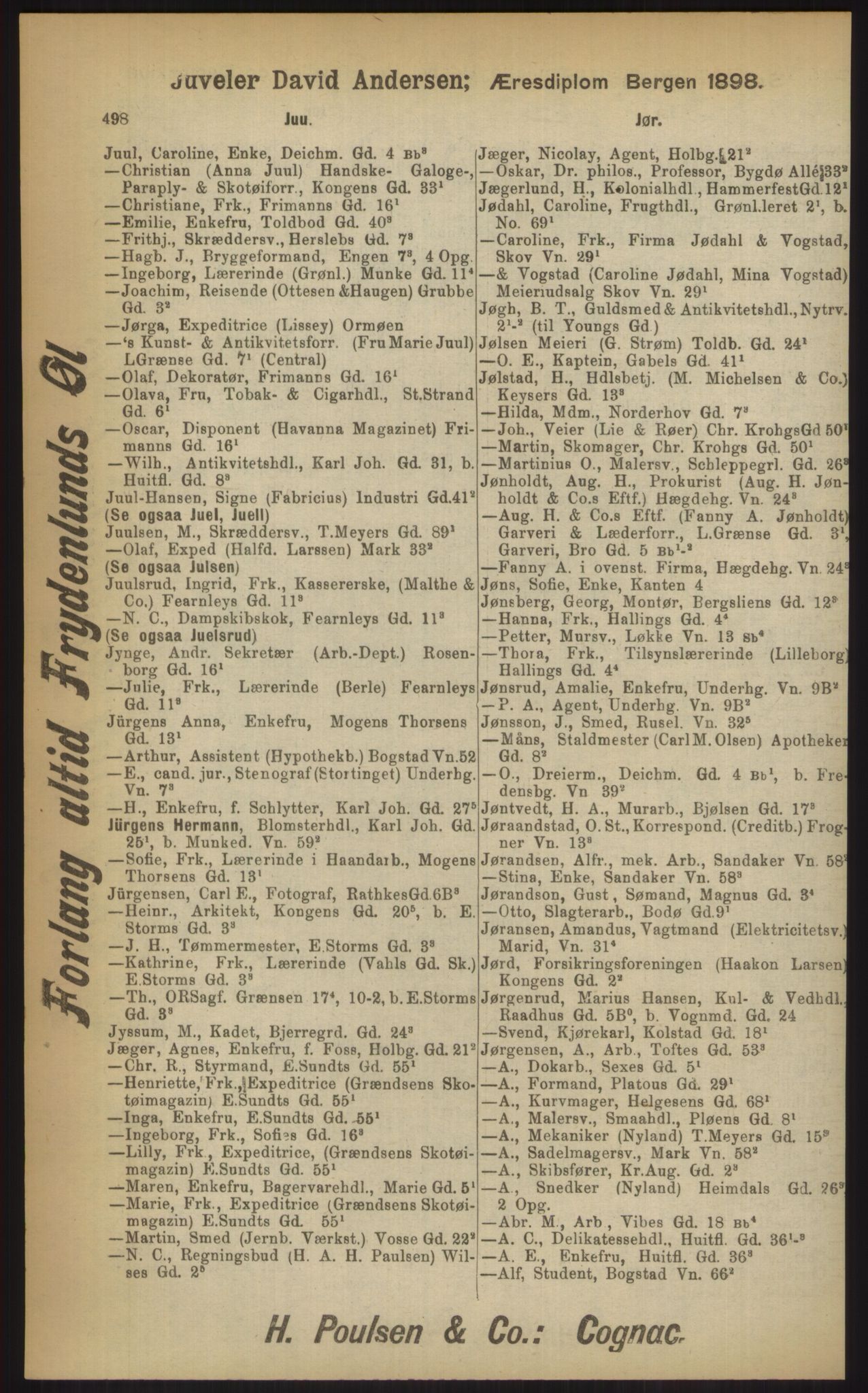 Kristiania/Oslo adressebok, PUBL/-, 1903, p. 498