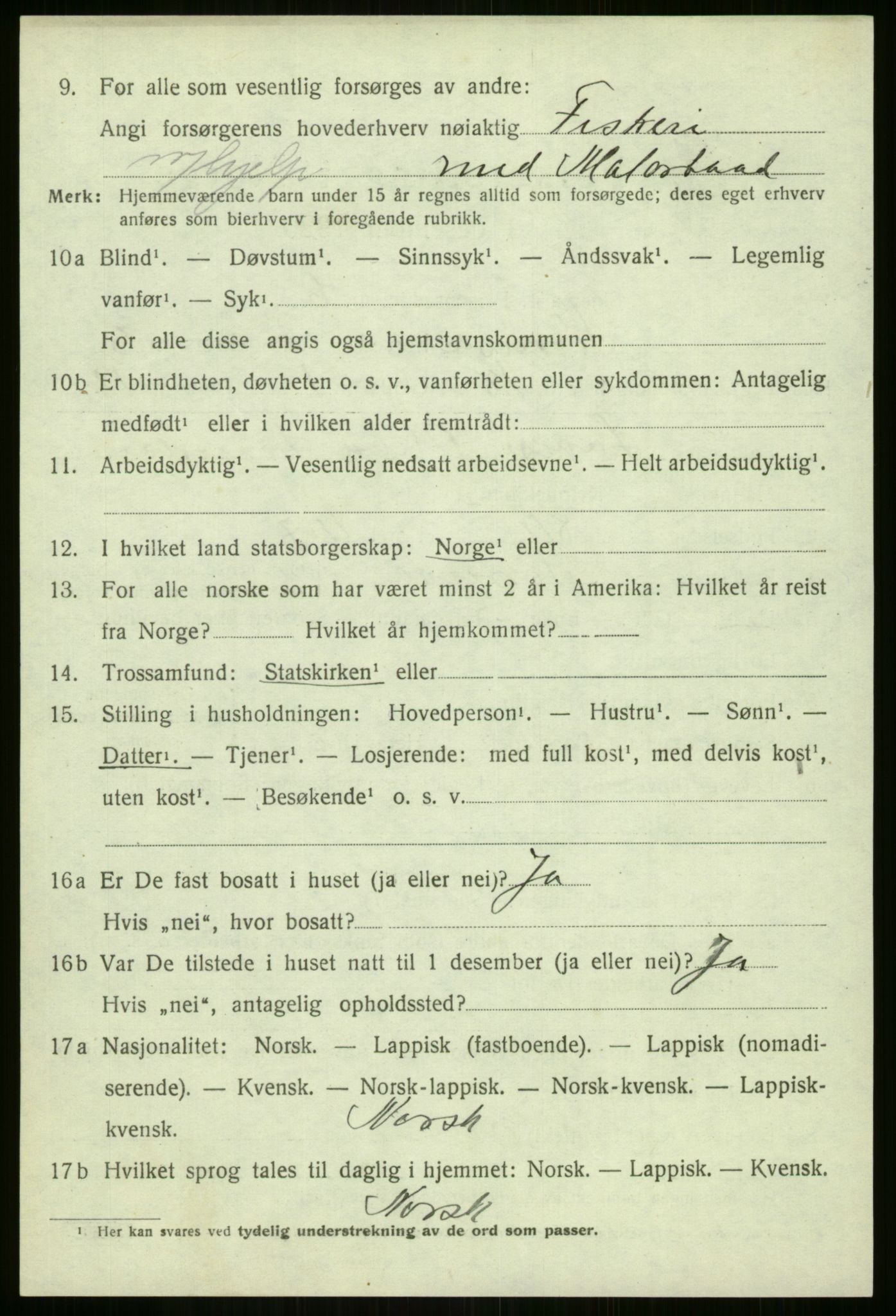 SATØ, 1920 census for Sørreisa, 1920, p. 1446