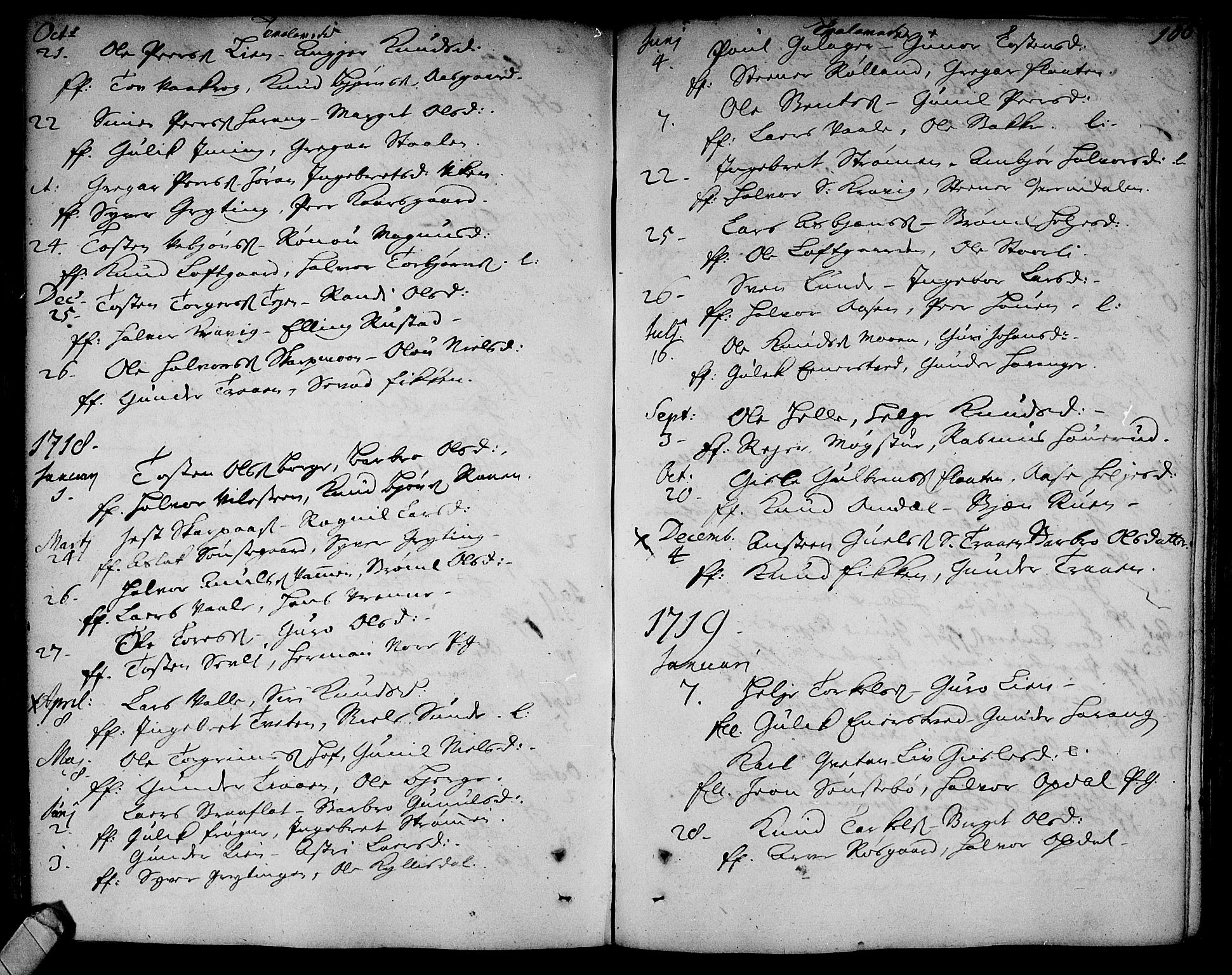 Rollag kirkebøker, SAKO/A-240/F/Fa/L0002: Parish register (official) no. I 2, 1714-1742, p. 106