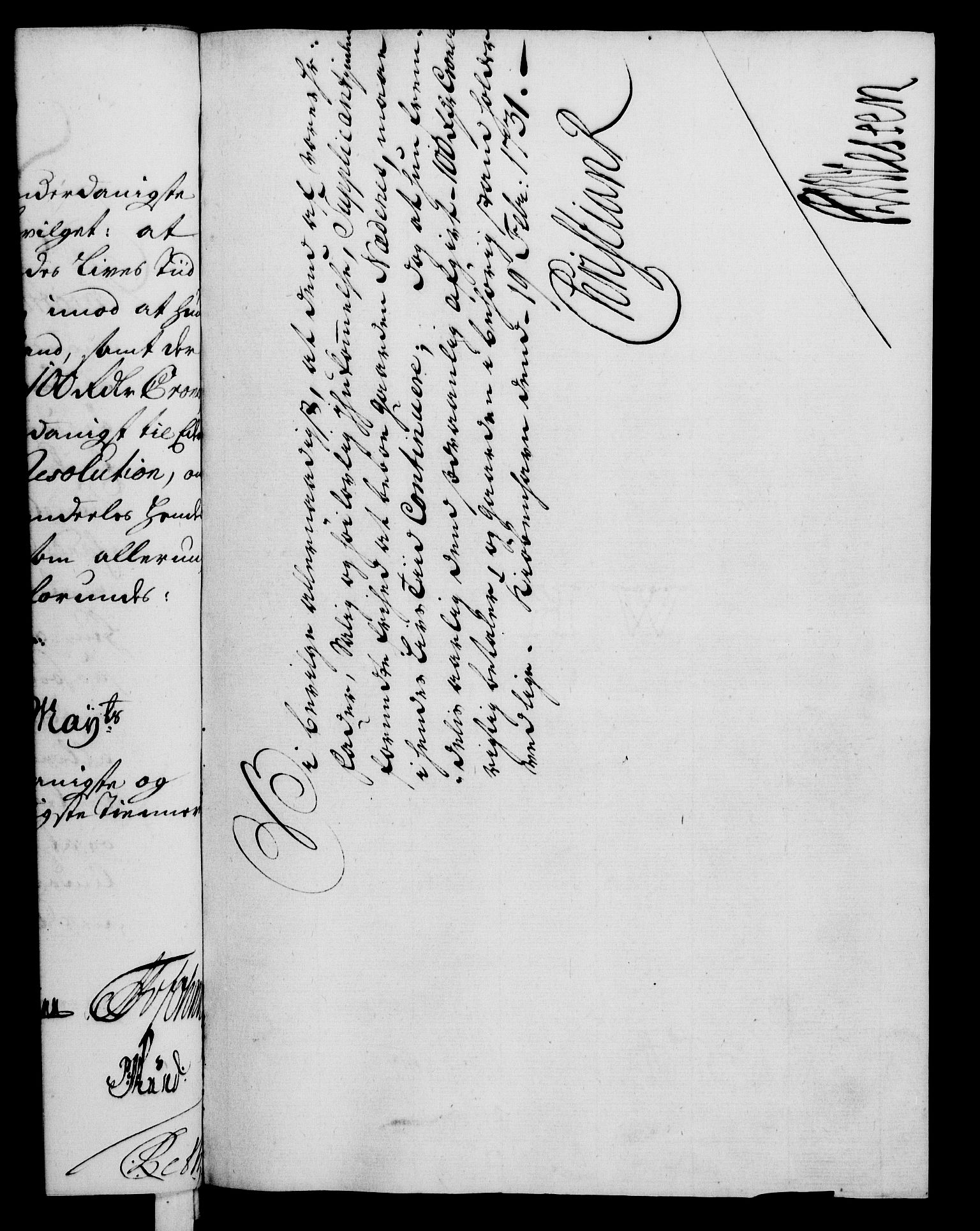 Rentekammeret, Kammerkanselliet, RA/EA-3111/G/Gf/Gfa/L0014: Norsk relasjons- og resolusjonsprotokoll (merket RK 52.14), 1731, p. 65