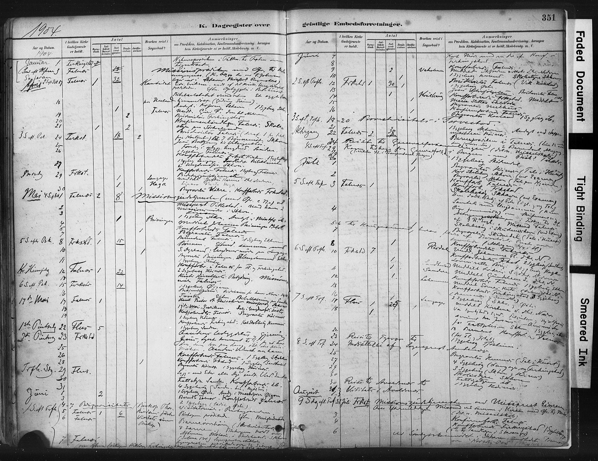 Skudenes sokneprestkontor, AV/SAST-A -101849/H/Ha/Haa/L0009: Parish register (official) no. A 6, 1882-1912, p. 351