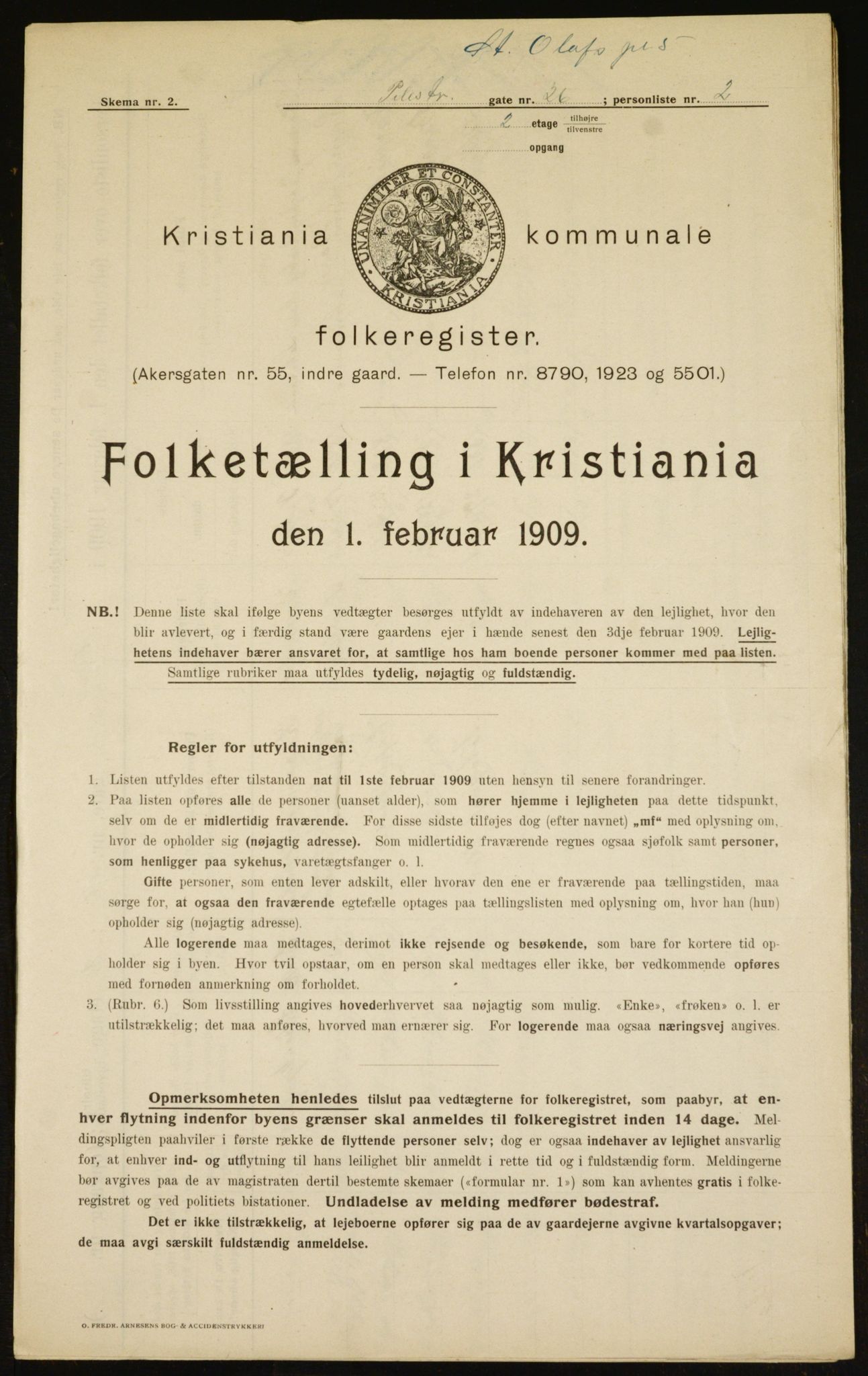 OBA, Municipal Census 1909 for Kristiania, 1909, p. 80376