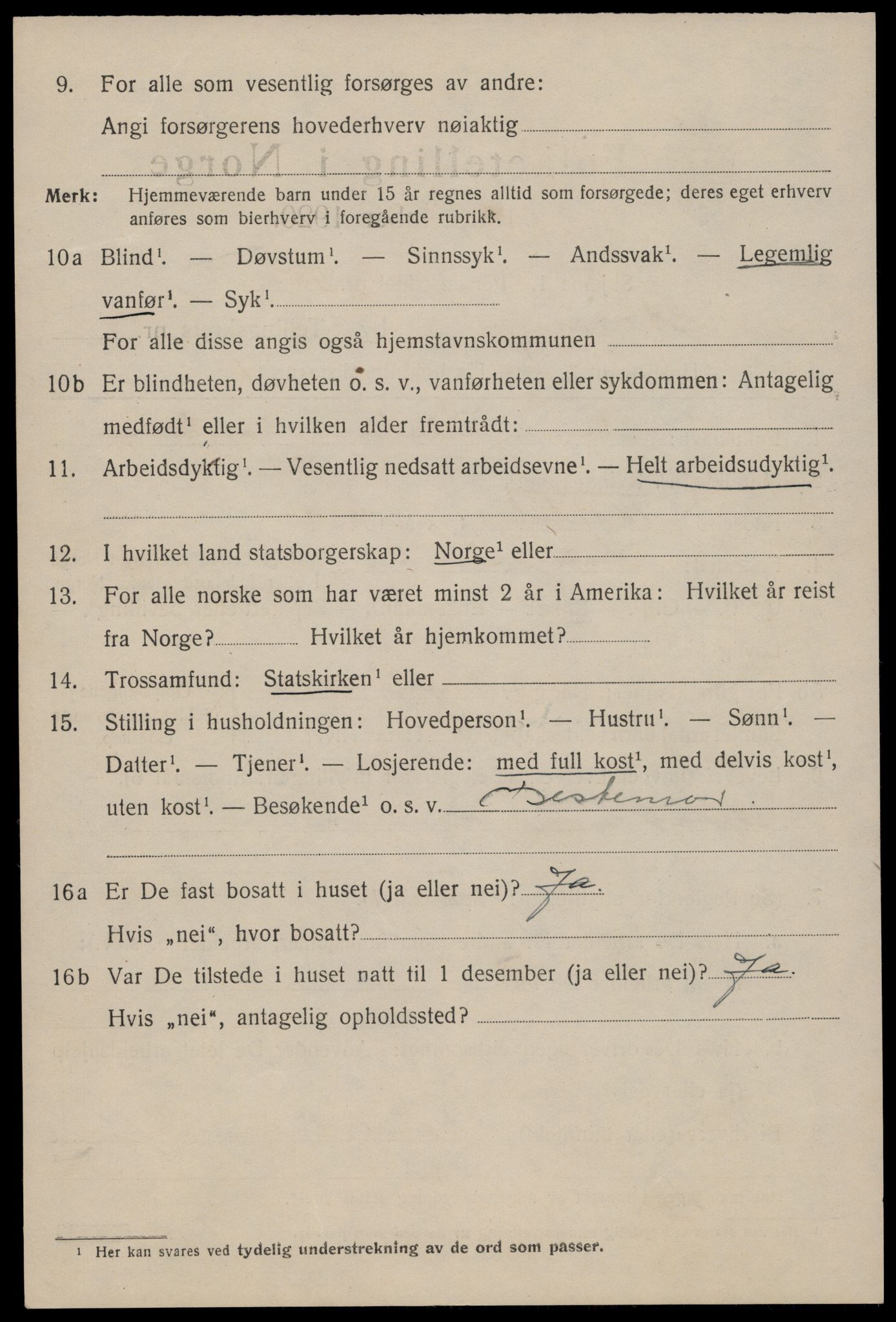 SAST, 1920 census for Stavanger, 1920, p. 108879