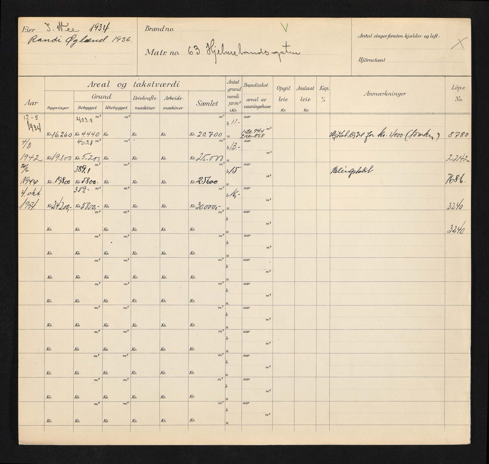 Stavanger kommune. Skattetakstvesenet, BYST/A-0440/F/Fa/Faa/L0019/0001: Skattetakstkort / Hjelmelandsgata 62 - 90