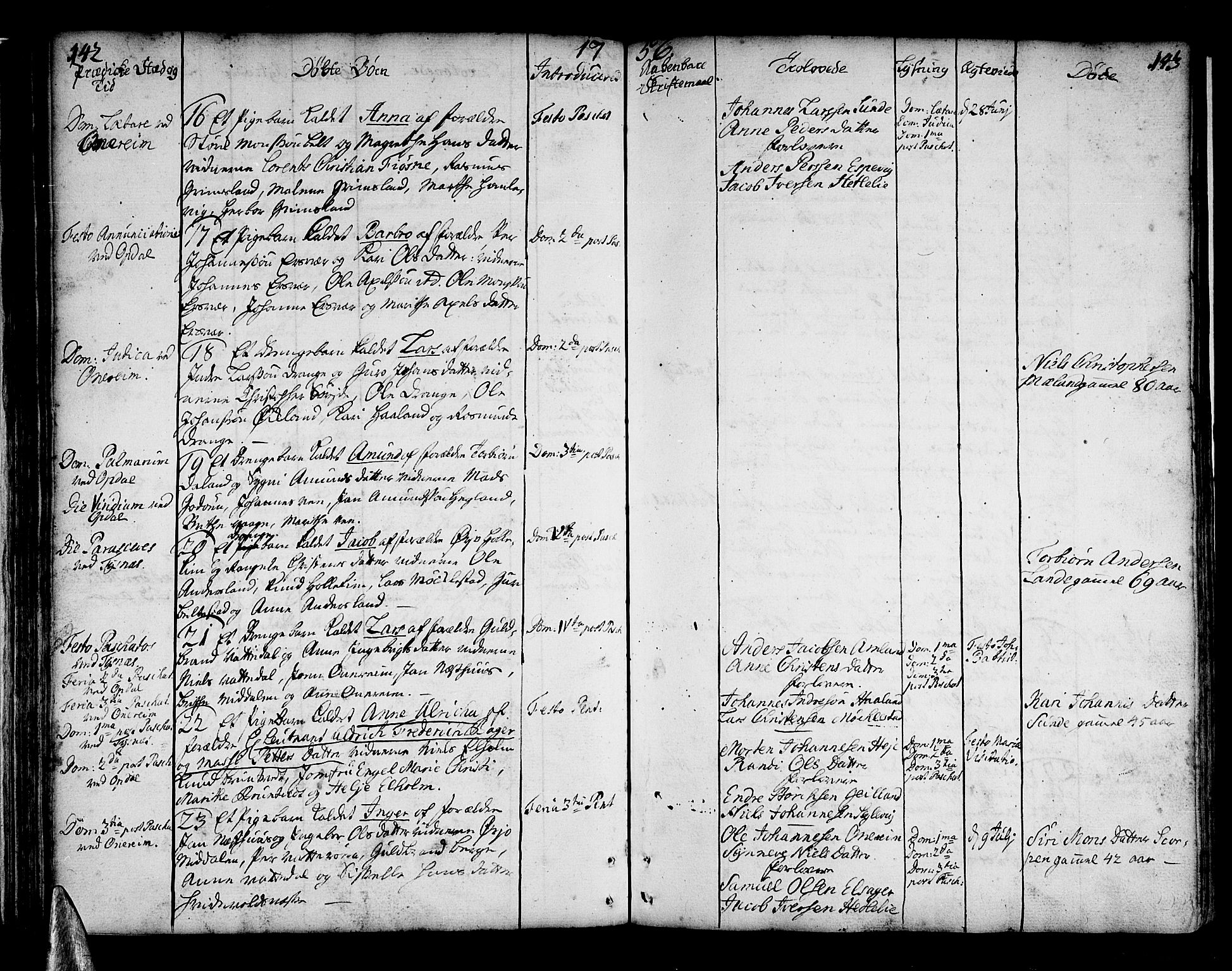 Tysnes sokneprestembete, SAB/A-78601/H/Haa: Parish register (official) no. A 4, 1750-1761, p. 142-143
