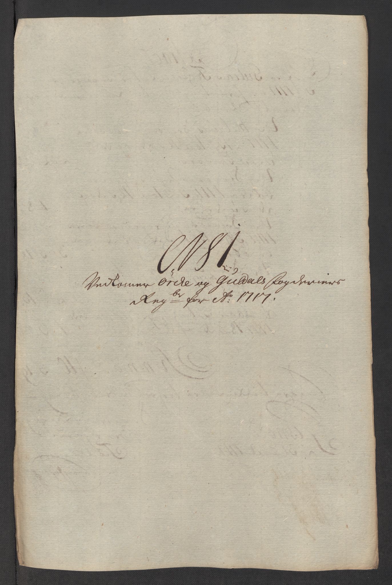 Rentekammeret inntil 1814, Reviderte regnskaper, Fogderegnskap, RA/EA-4092/R60/L3969: Fogderegnskap Orkdal og Gauldal, 1717, p. 543