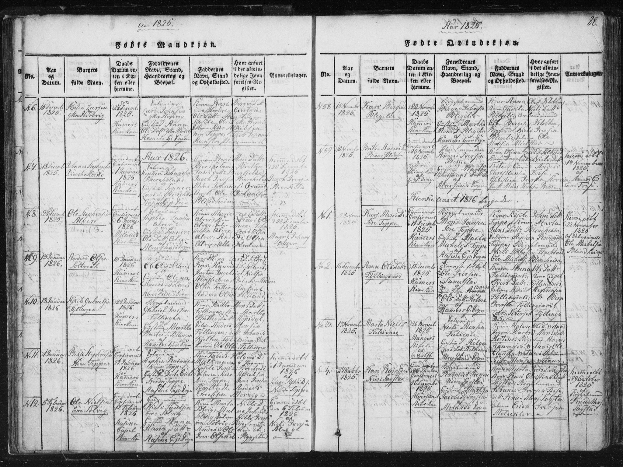 Hamre sokneprestembete, SAB/A-75501/H/Ha/Haa/Haaa/L0010: Parish register (official) no. A 10, 1816-1826, p. 88