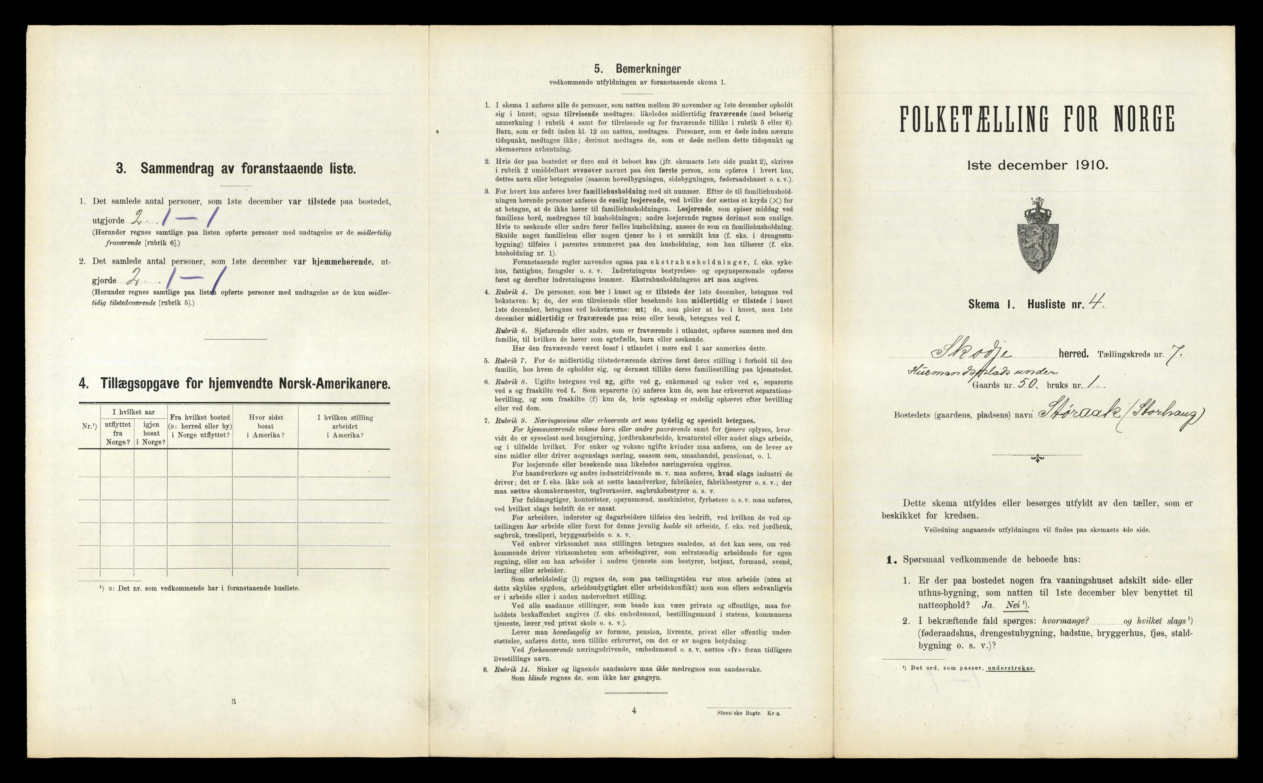 RA, 1910 census for Skodje, 1910, p. 283