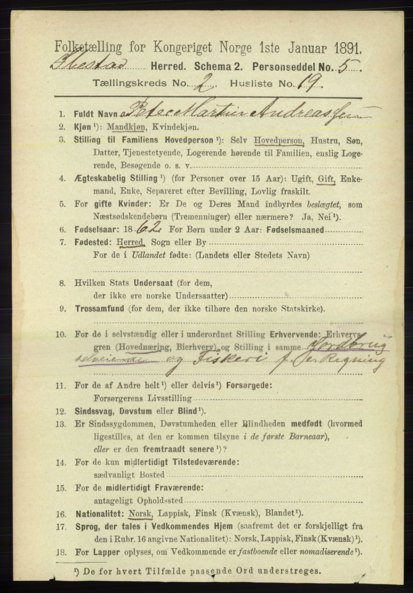 RA, 1891 census for 1917 Ibestad, 1891, p. 925