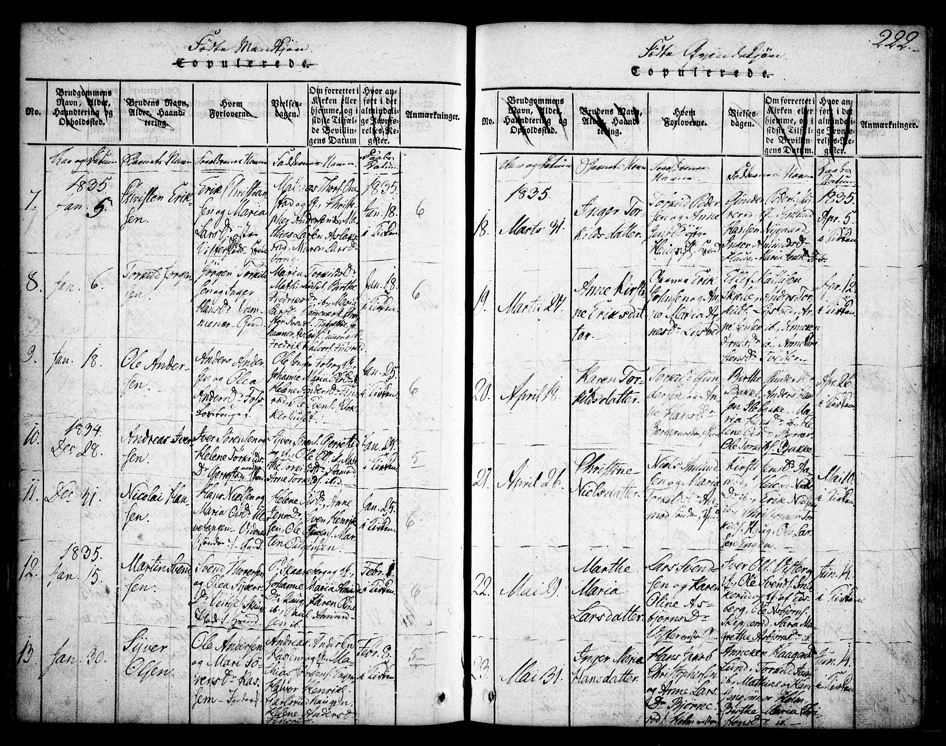 Skiptvet prestekontor Kirkebøker, AV/SAO-A-20009/F/Fa/L0005: Parish register (official) no. 5, 1814-1838, p. 222