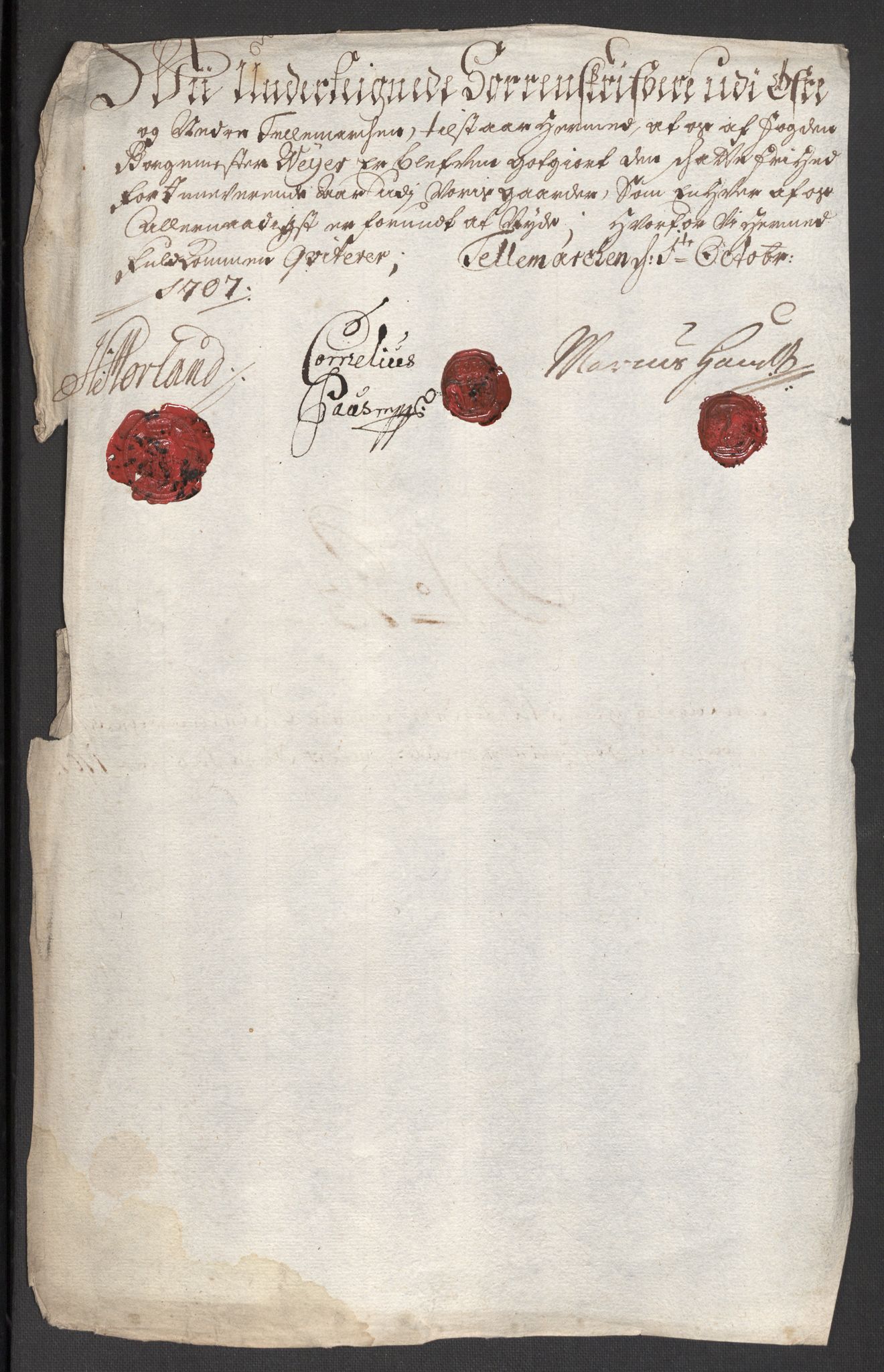 Rentekammeret inntil 1814, Reviderte regnskaper, Fogderegnskap, AV/RA-EA-4092/R36/L2117: Fogderegnskap Øvre og Nedre Telemark og Bamble, 1707, p. 444