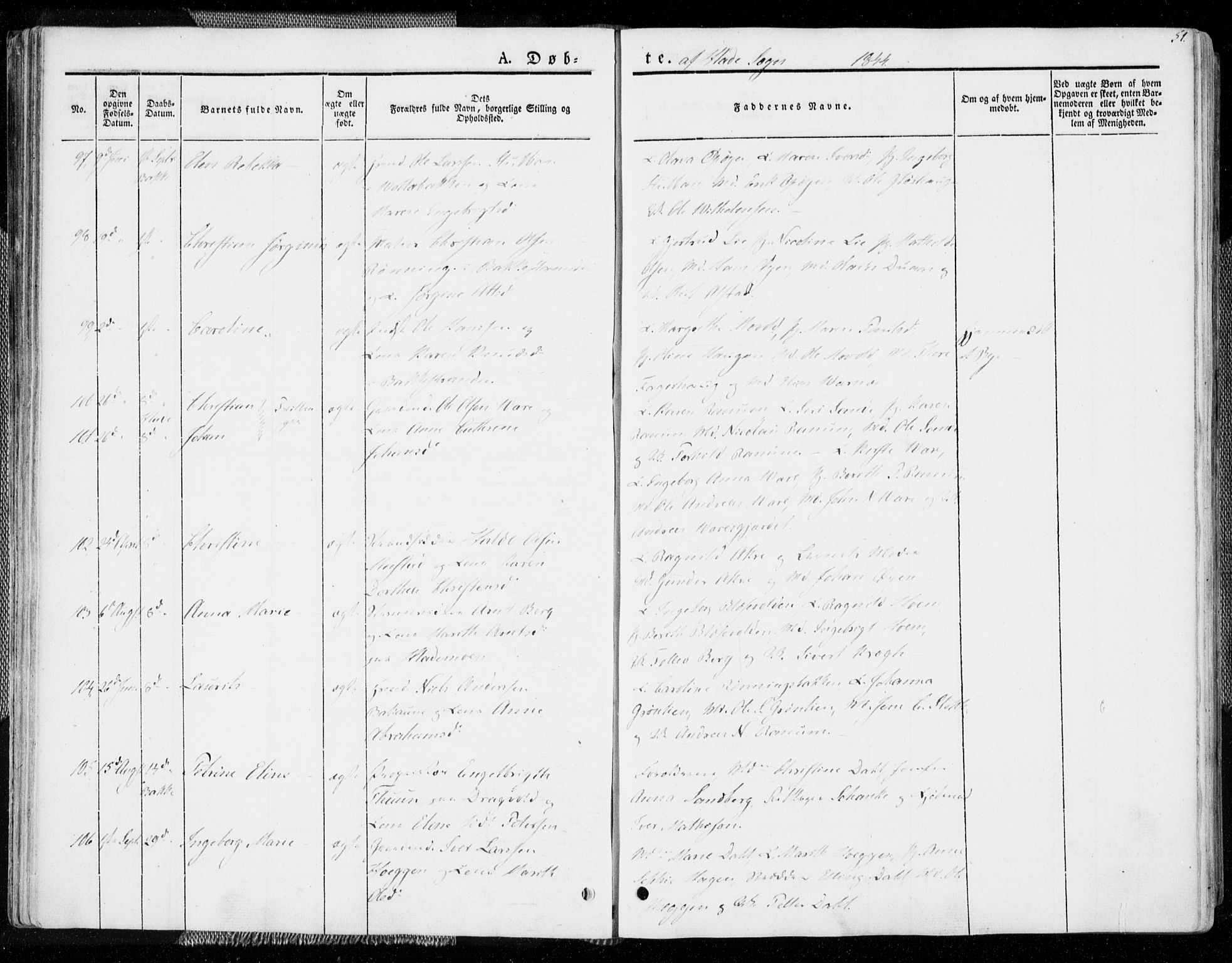 Ministerialprotokoller, klokkerbøker og fødselsregistre - Sør-Trøndelag, AV/SAT-A-1456/606/L0290: Parish register (official) no. 606A05, 1841-1847, p. 51