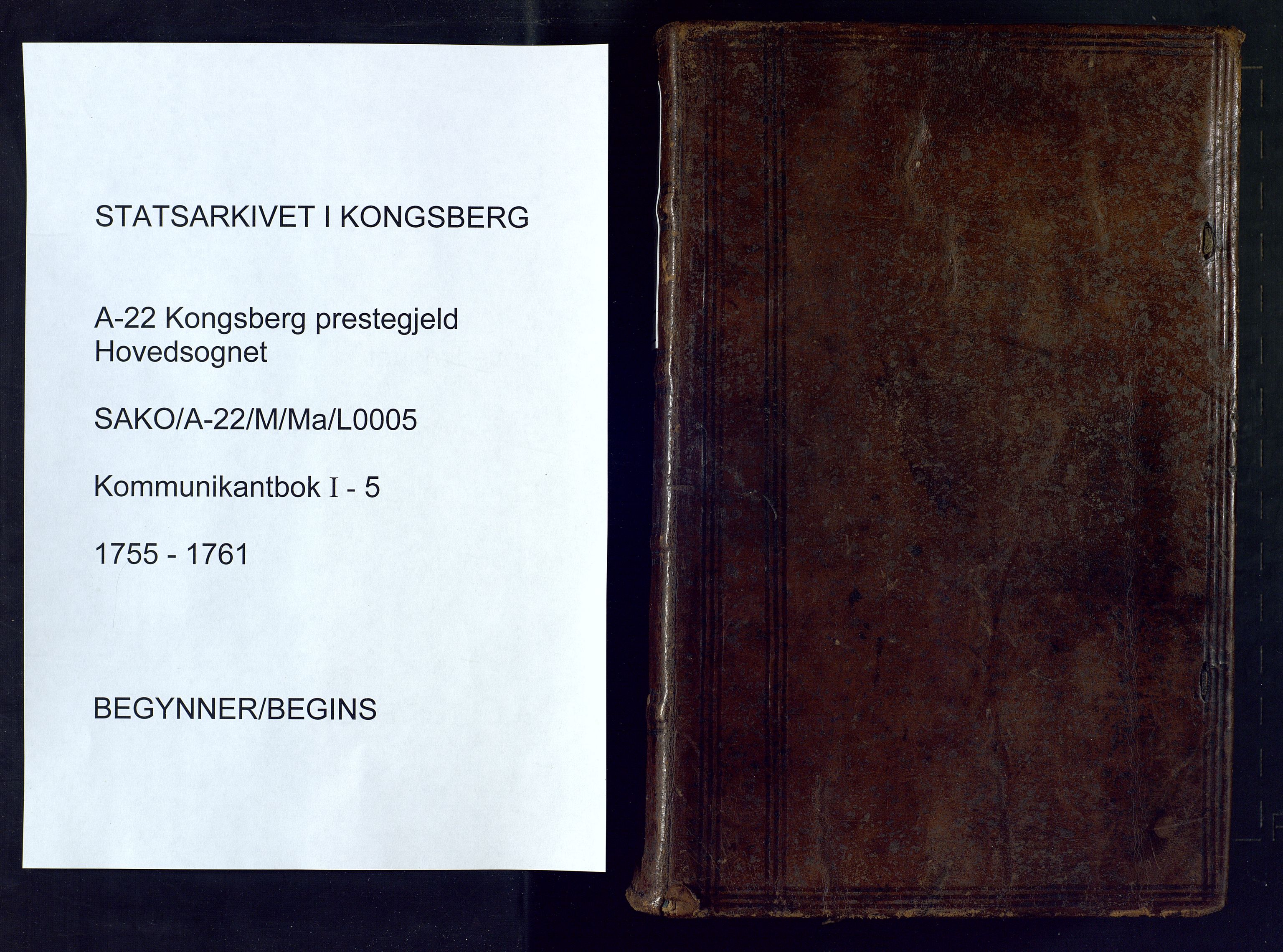 Kongsberg kirkebøker, SAKO/A-22/M/Ma/L0005: Communicants register no. 5, 1755-1761