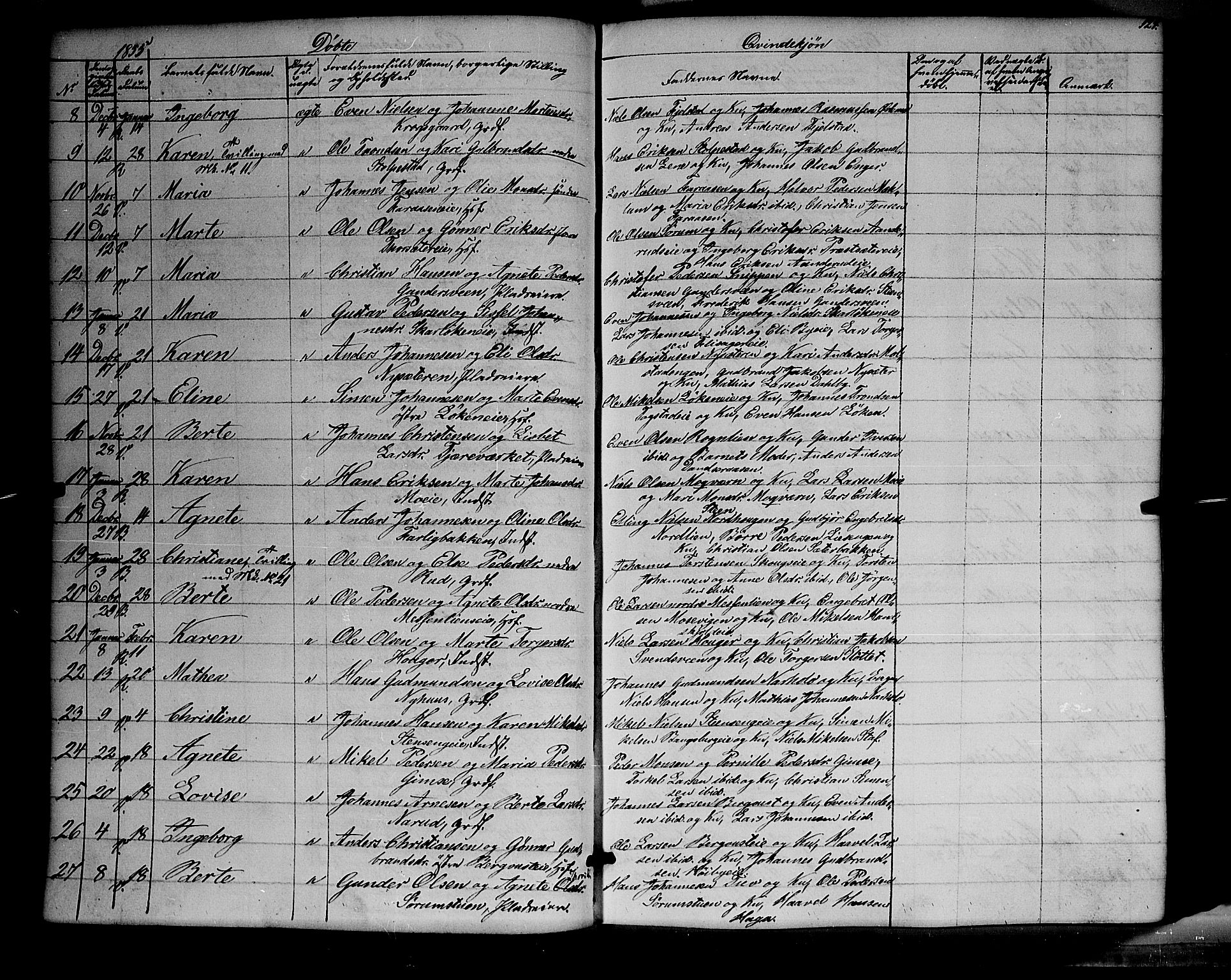 Ringsaker prestekontor, SAH/PREST-014/K/Ka/L0009: Parish register (official) no. 9, 1850-1860, p. 124