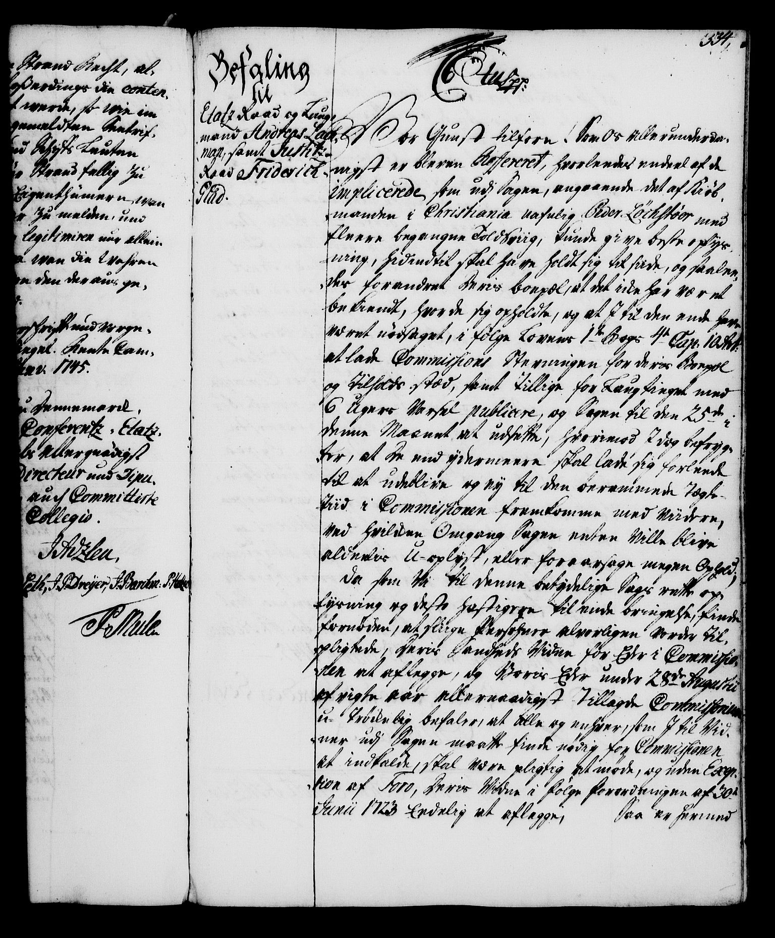 Rentekammeret, Kammerkanselliet, RA/EA-3111/G/Gg/Gga/L0005: Norsk ekspedisjonsprotokoll med register (merket RK 53.5), 1741-1749, p. 334