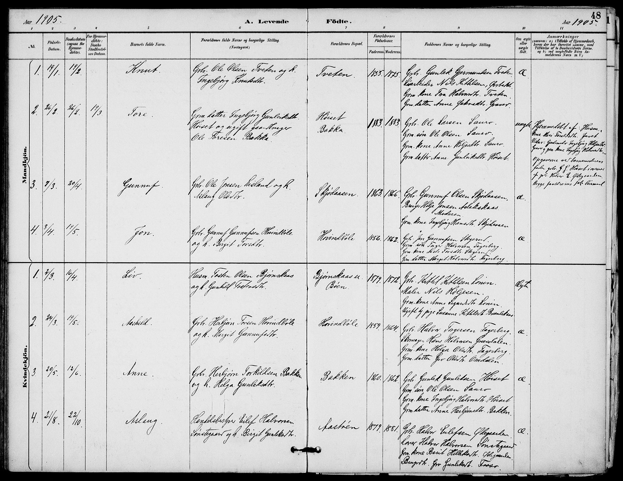 Gransherad kirkebøker, SAKO/A-267/F/Fb/L0005: Parish register (official) no. II 5, 1887-1916, p. 48